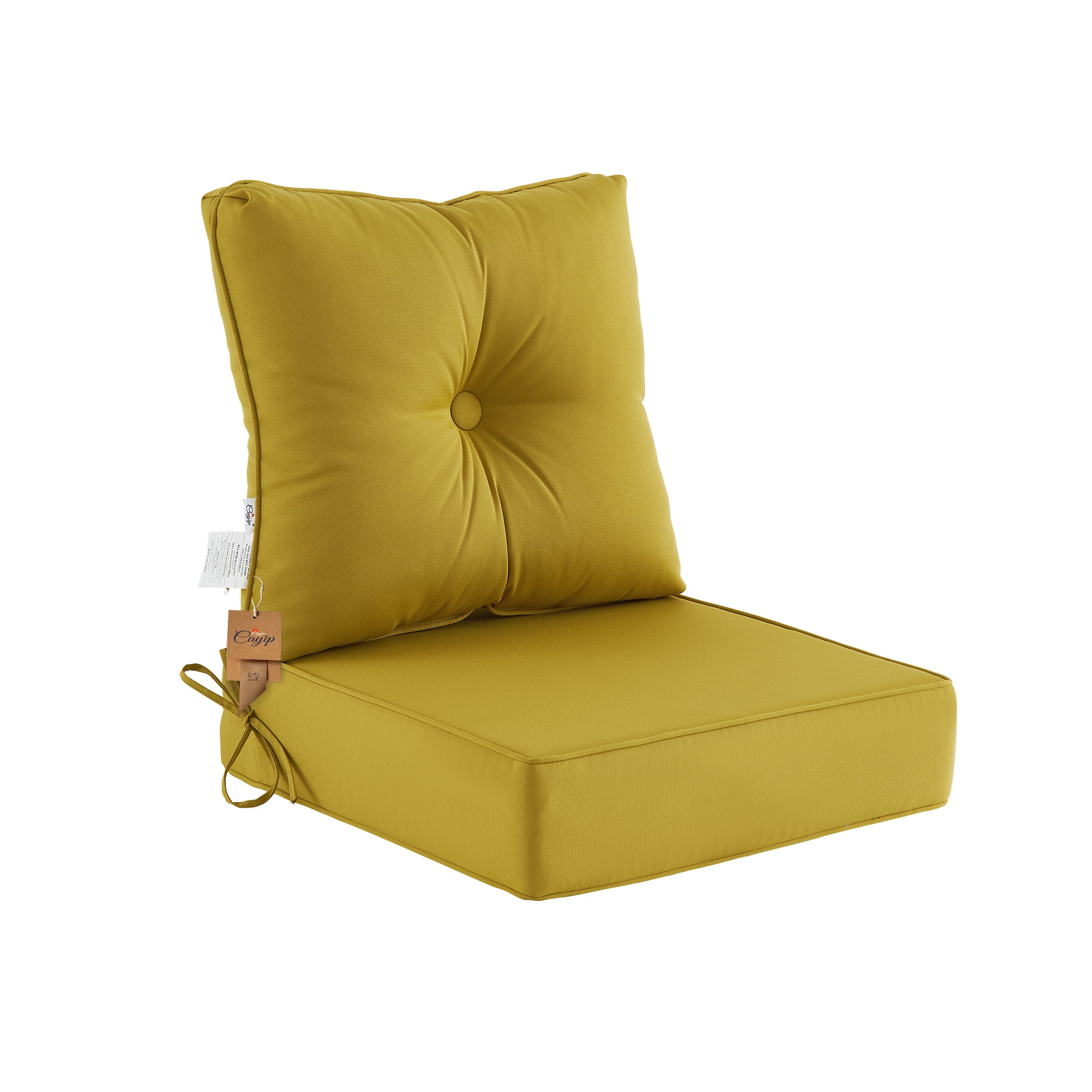 Deep Seat Pillow and High Back Chair Cushions Outdoor Water Repellent Replacement Patio Seating Cushions,Seat 24"x24"x6",Back 22"x24"x6"