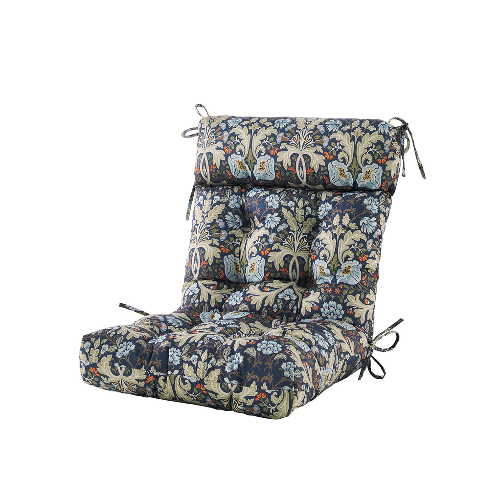 ARTPLAN Patio Chair Cushions Combined Seat and Back,Tufted Outdoor Swivel Chair Cushion with Tie,40"x20"x4"，Floral