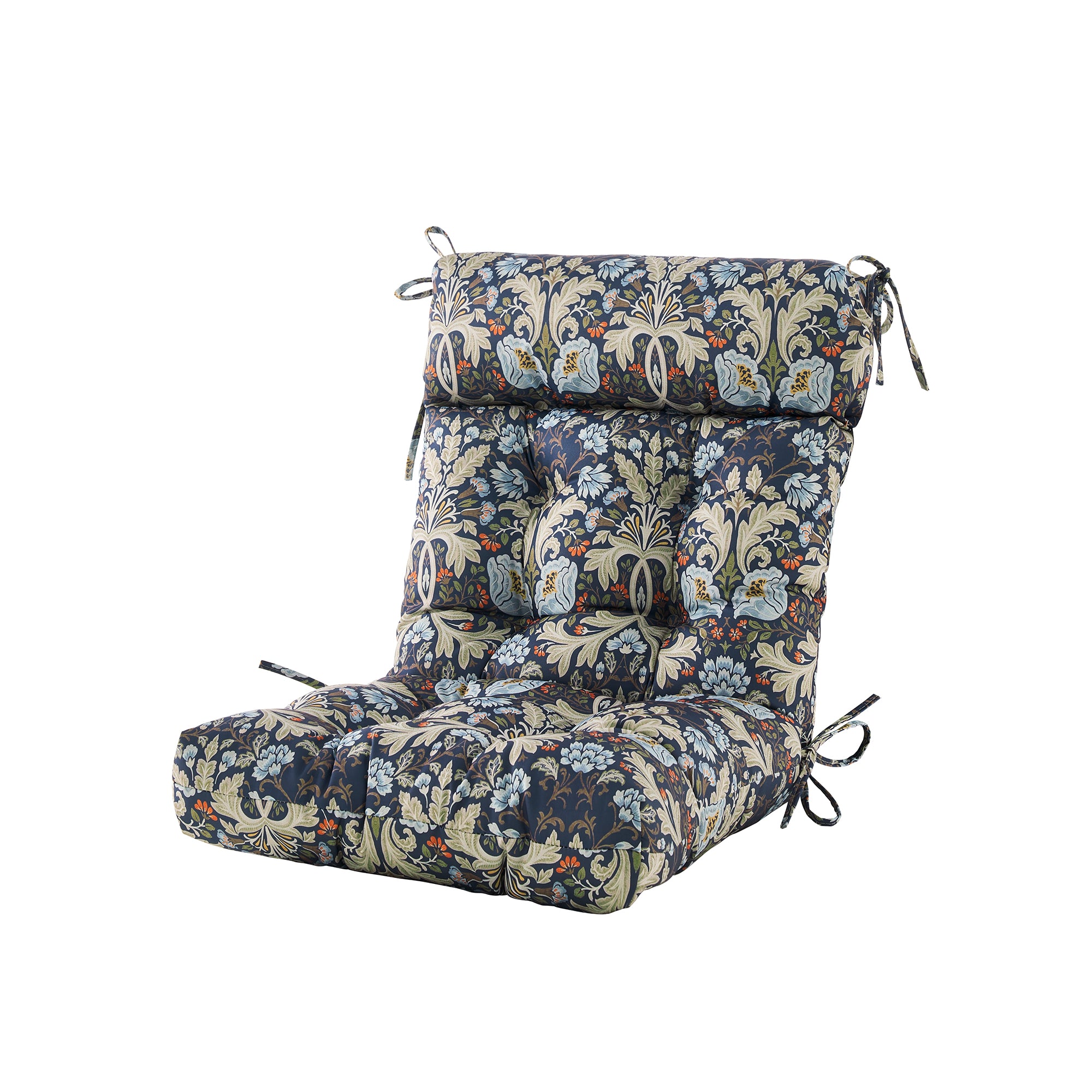 ARTPLAN Patio Chair Cushions Combined Seat and Back,Tufted Outdoor Swivel Chair Cushion with Tie,40"x20"x4"，Floral