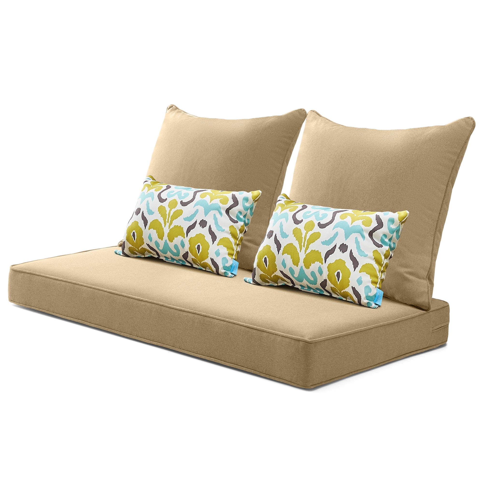 ARTPLAN Patio Bench Cushions Set of 5, Outdoor Sofa Cushions | All-Weather Fabric | Lumbar Support Pillows | Waterproof & Fade-Resistant for Sectionals