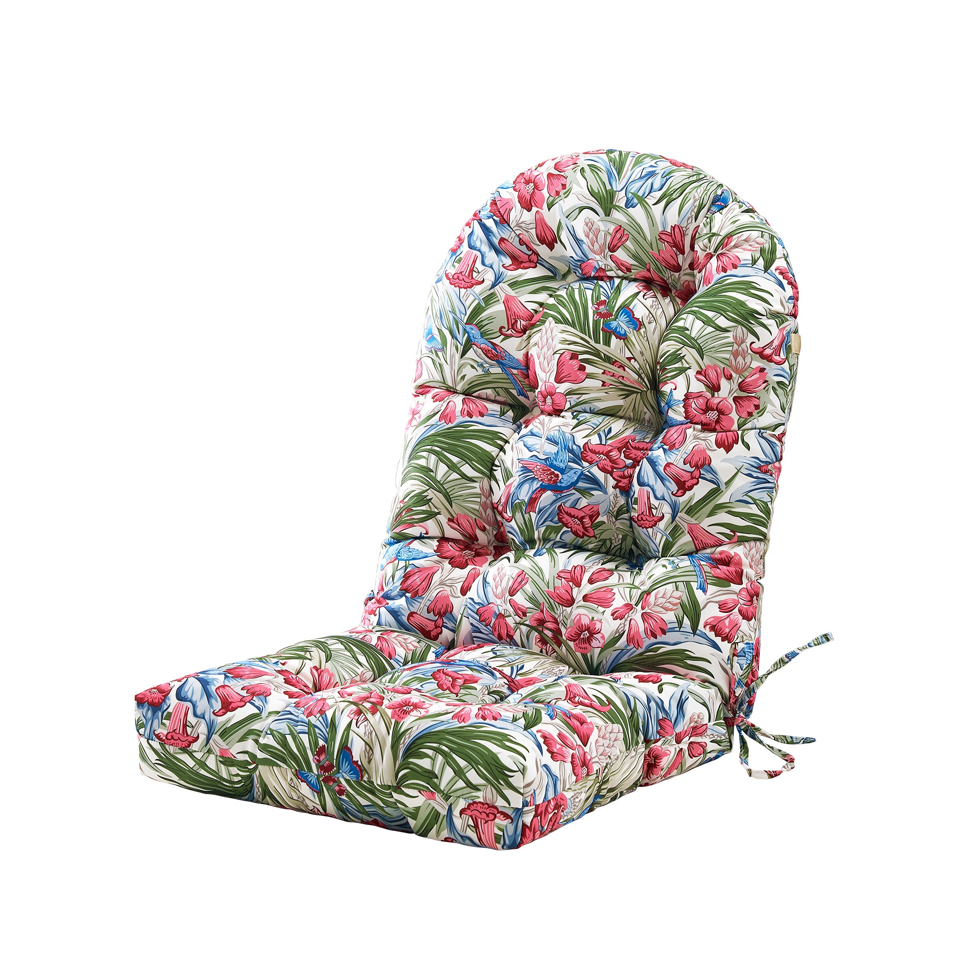 ARTPLAN Outdoor Adirondack Chair Cushion for Patio Furniture,Tufted Thick Seat & Round High Back Rocking Oudoor Colorful Cushion, 48"x21"x4" inches,Fade-Resistant,Floral