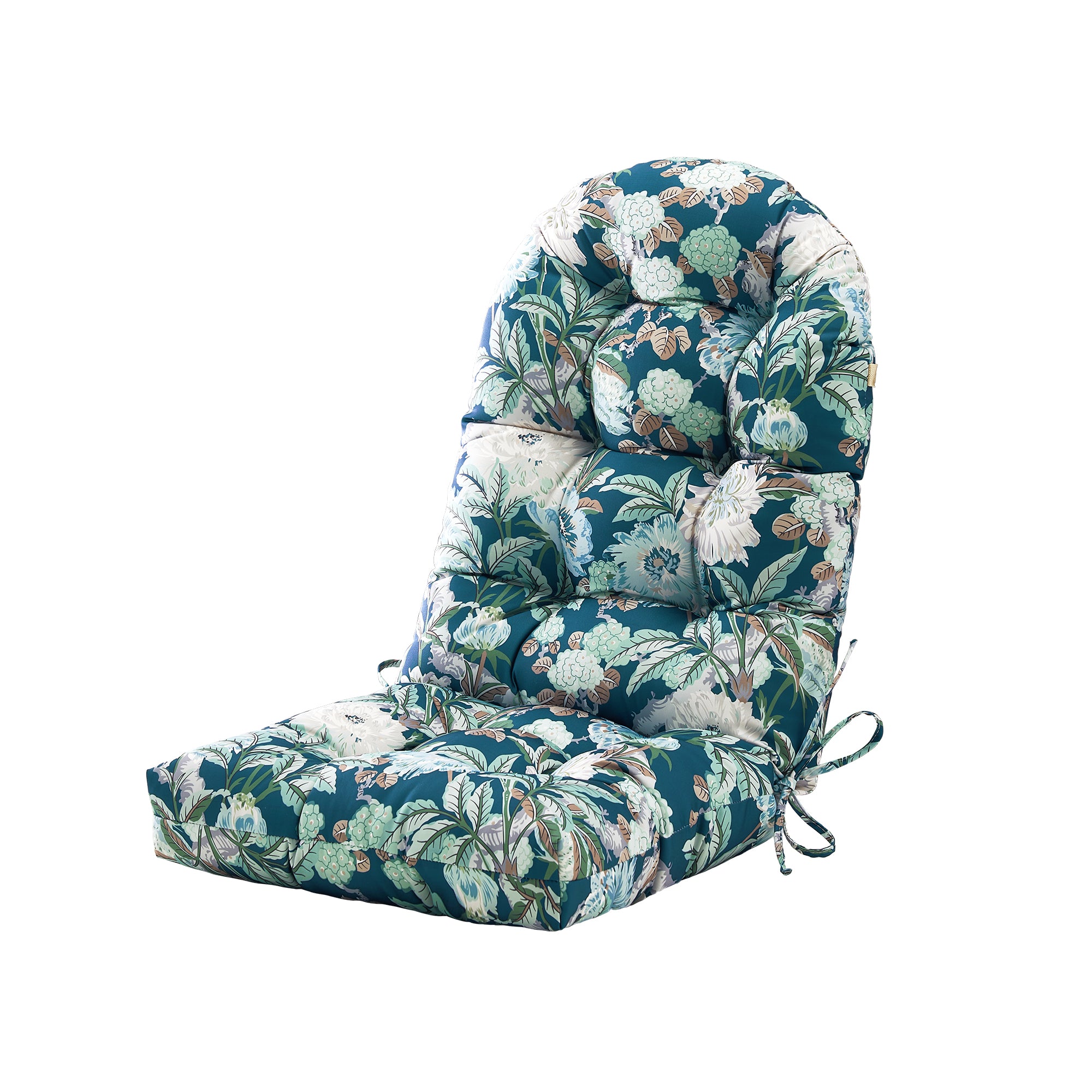 ARTPLAN Outdoor Adirondack Chair Cushion for Patio Furniture,Tufted Thick Seat & Round High Back Rocking Oudoor Colorful Cushion, 48"x21"x4" inches,Fade-Resistant,Floral