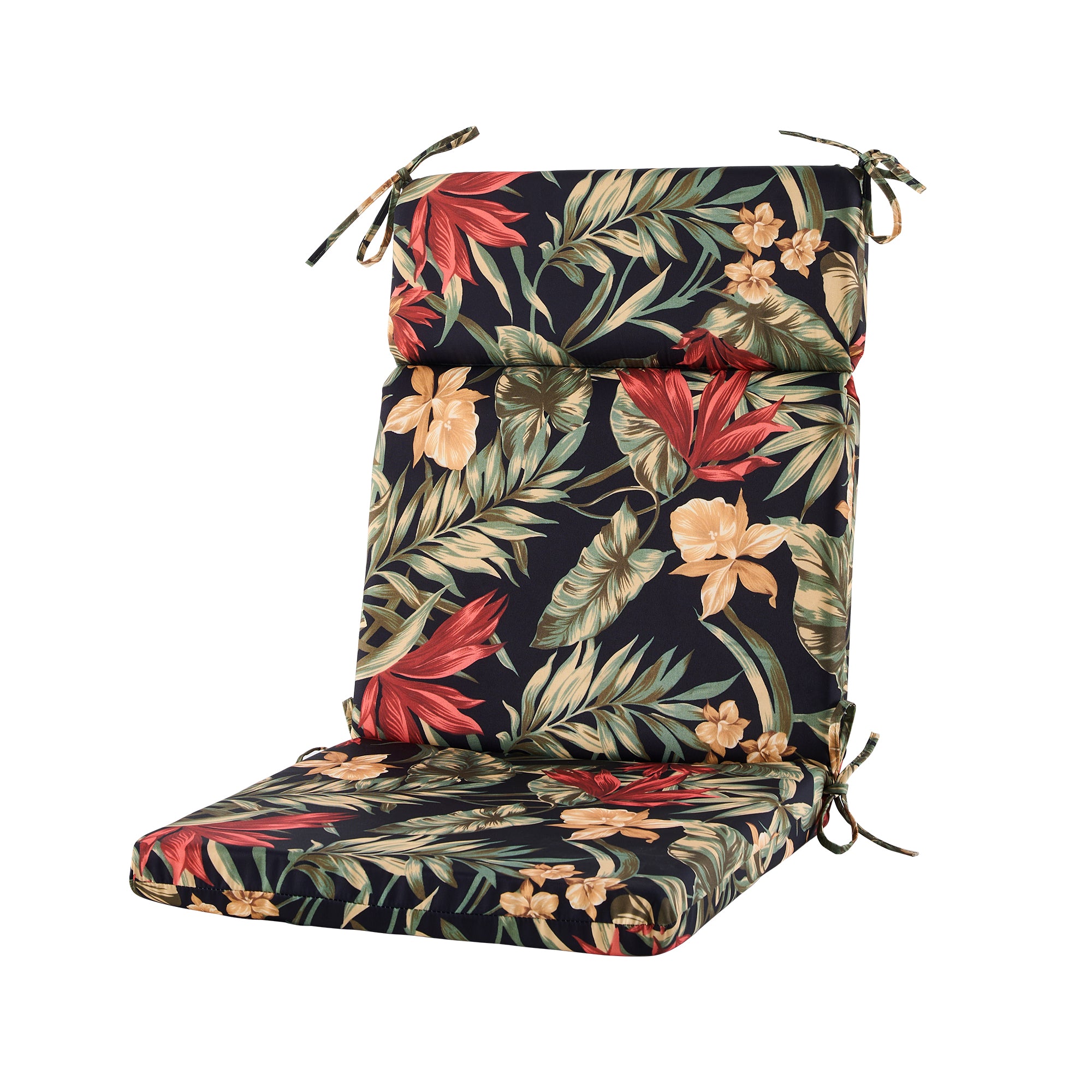 ARTPLAN Outdoor Chair Cushion,Seat & High Back Adirondack Rocking Wicker Chair Lawn Foam Cushion for Patio Furniture,45.5"x21"x3"