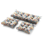 3 Pieces Outdoor Chair Cushions Set–Waterproof Tufted Cushions with Ties for Patio coversation, Loveseat & Bench, 44"x19"x5" UV-Resistant & Fade-Proof with Premium Polyester Filled