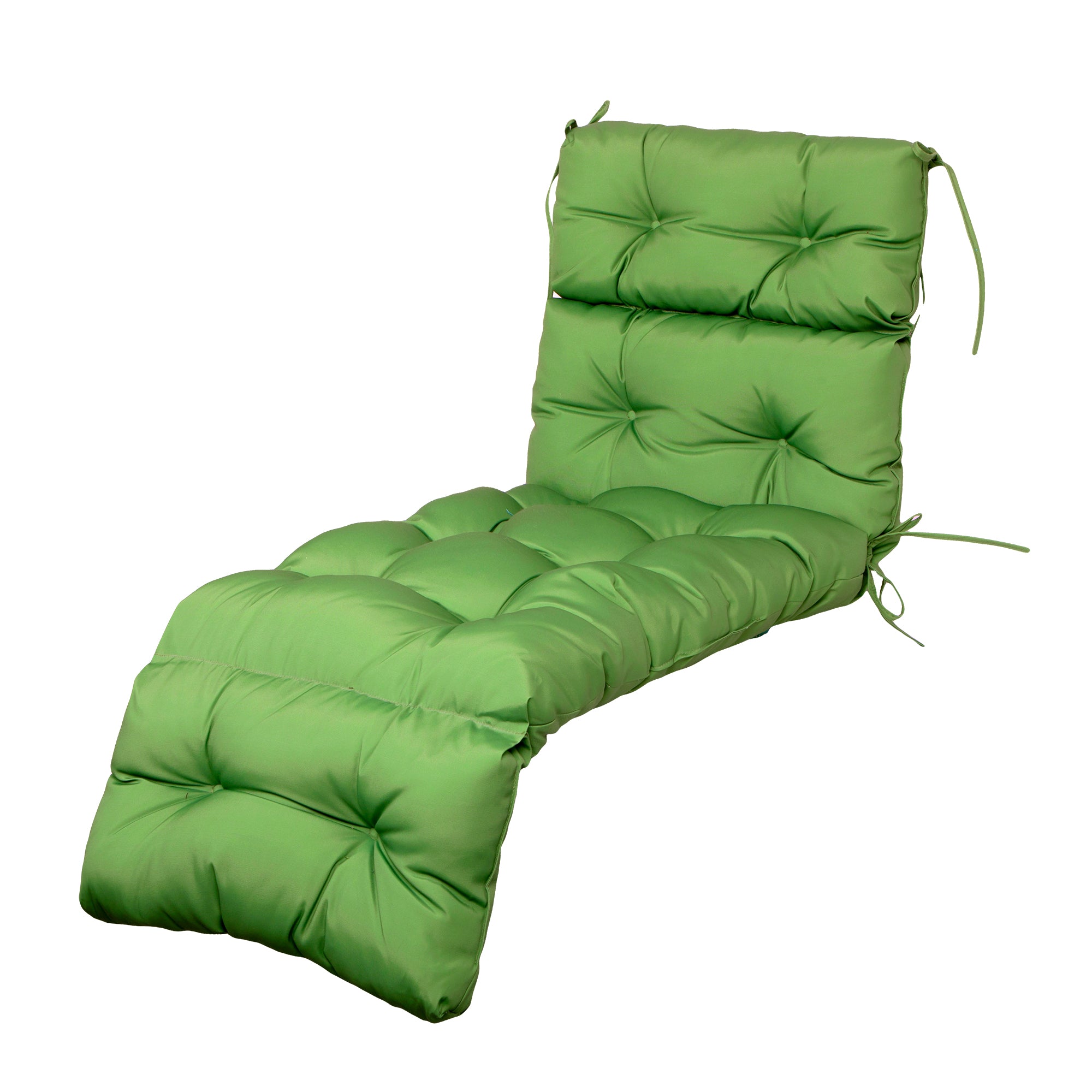 ARTPLAN Outdoor Chaise Lounge Cushion 72x22x4 inches, Floral Tufted Thick Replacement Cushion with Ties, All Weather Wicker Patio Furniture Cushion