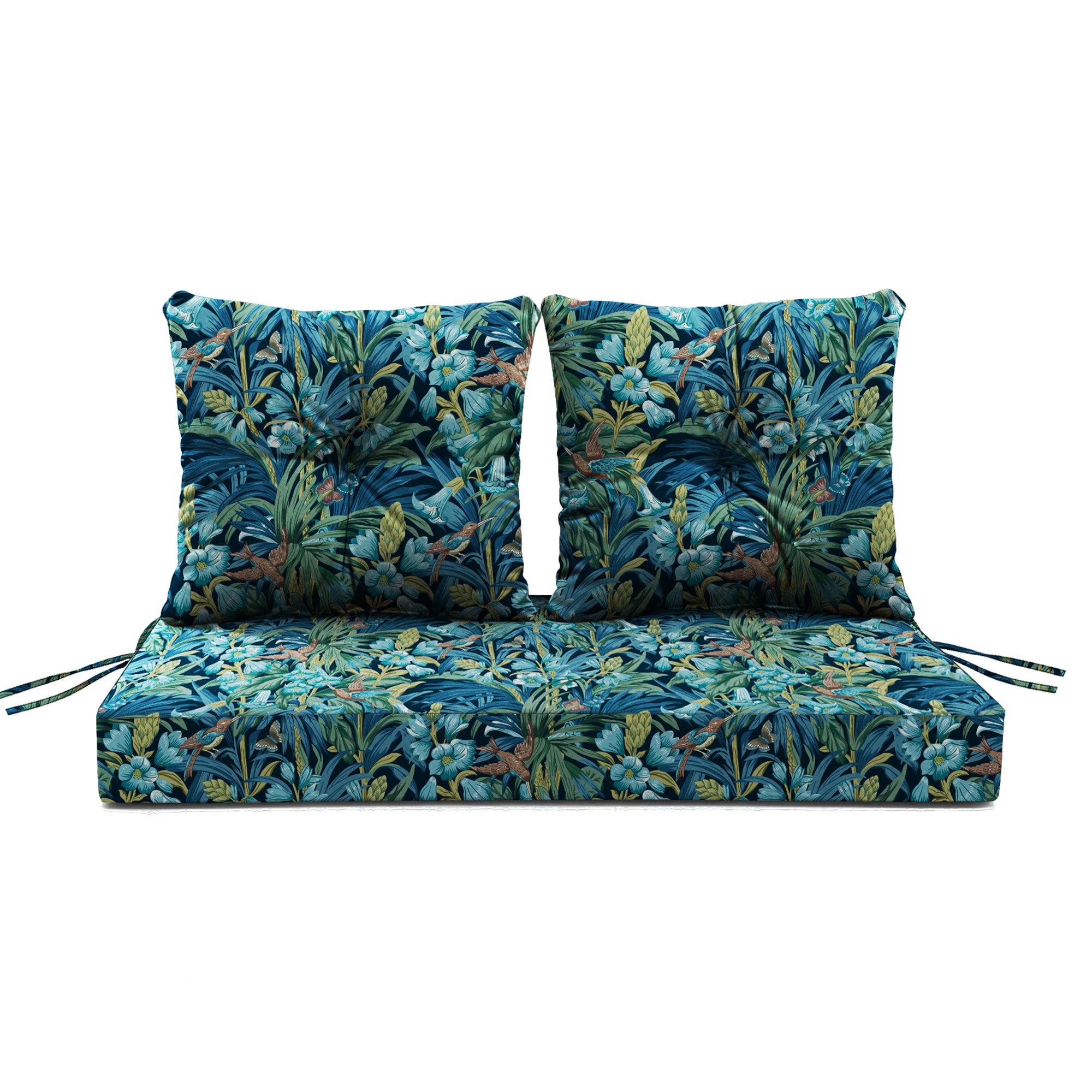ARTPLAN Outdoor Loveseat Deep Seat Cushion Set, 46"x24"x4" Water Repellent Fade-Resistant Patio Cushions, Solution-Dyed Fabric with Removable Zipper Cover, High-Density Foam for Bench, Swing & Patio Furniture