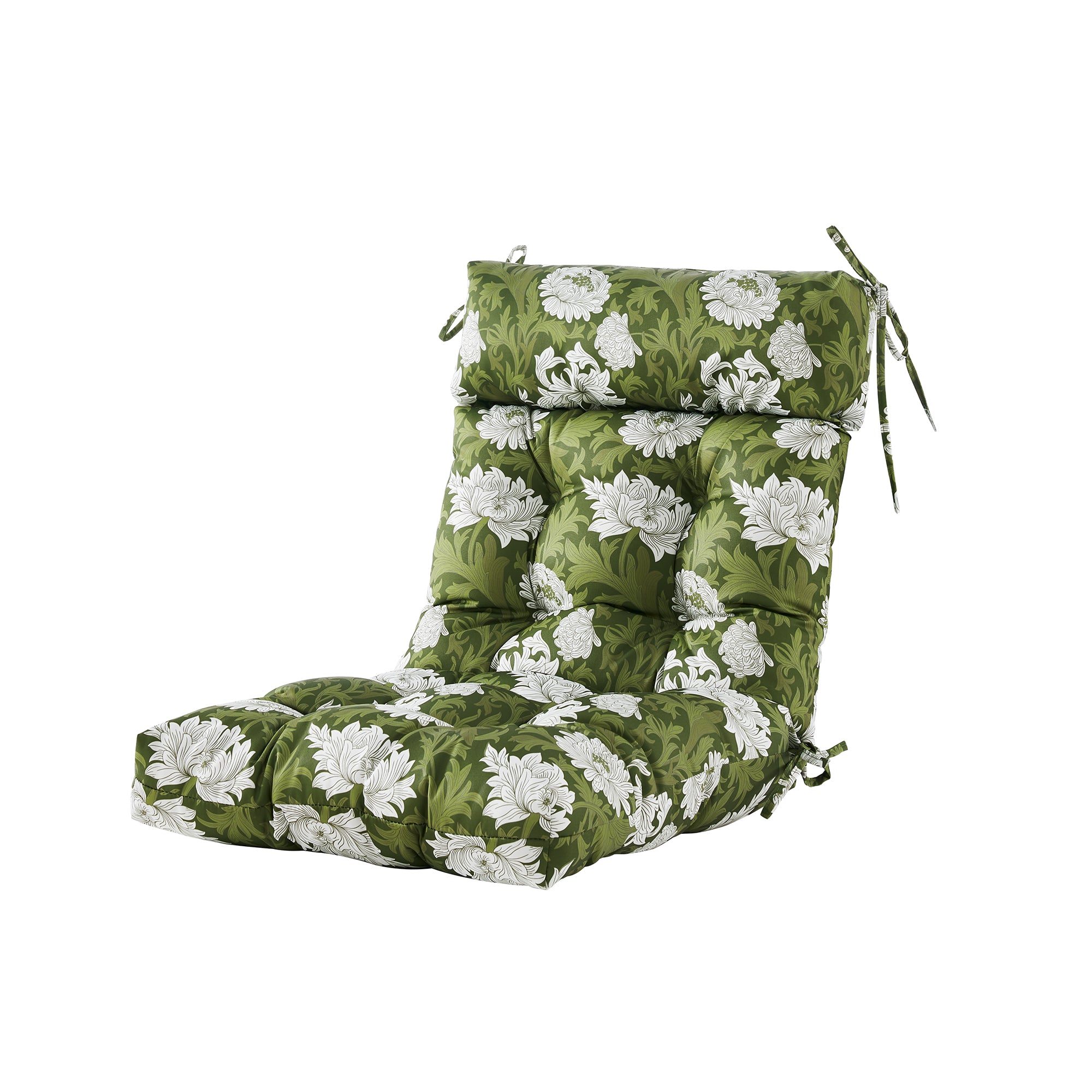 ARTPLAN Patio Chair Cushions Combined Seat and Back,Tufted Outdoor Swivel Chair Cushion with Tie,40"x20"x4"，Floral
