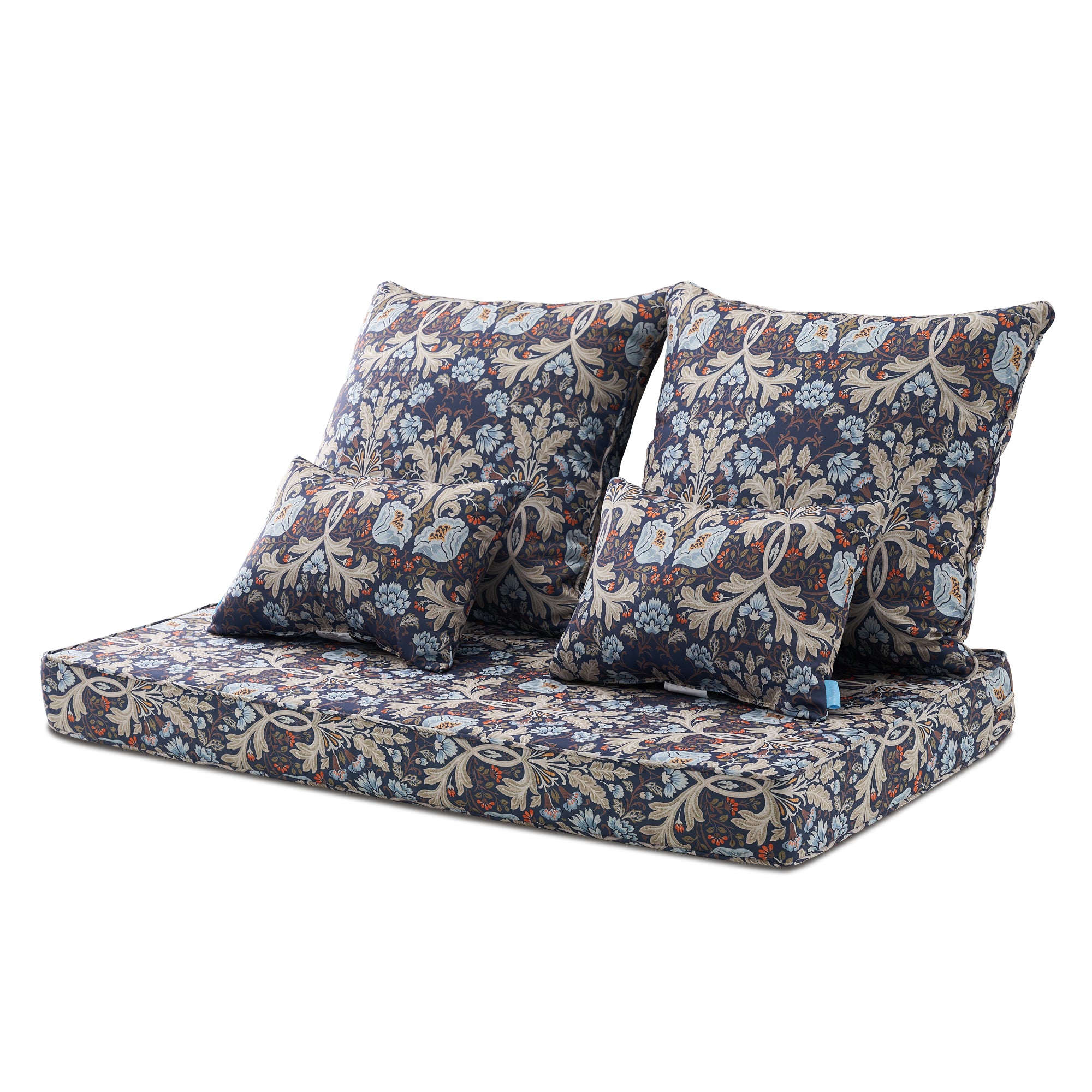ARTPLAN Patio Bench Cushions Set of 5, Outdoor Sofa Cushions | All-Weather Fabric | Lumbar Support Pillows | Waterproof & Fade-Resistant for Sectionals