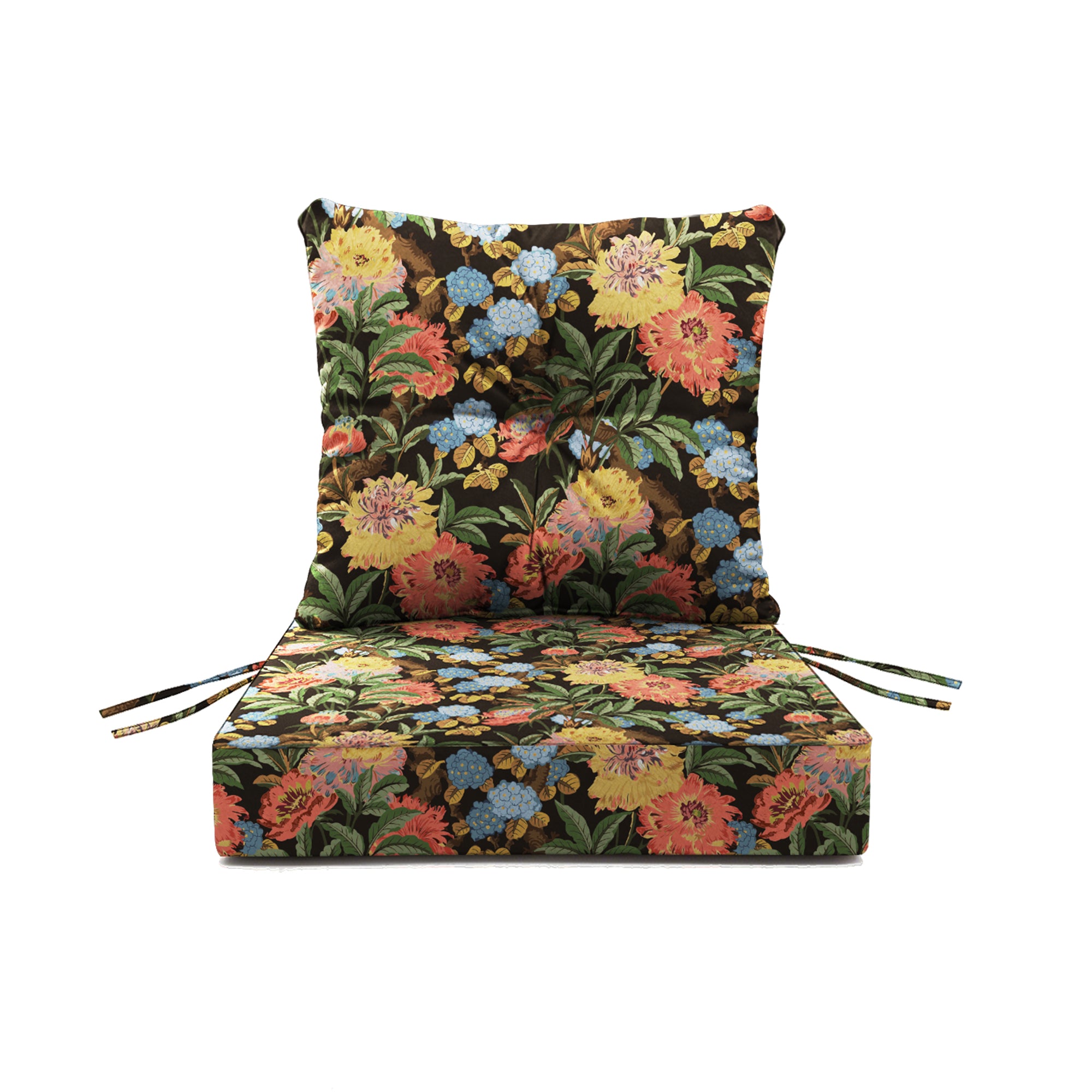 Outdoor Seat Cushion Set  24"W x 24"D x 4"T Waterproof & Fade Resistant Patio Furniture Cushions with Removable Zipper Cover, High-Resilience Foam for Chair Sofa Couch