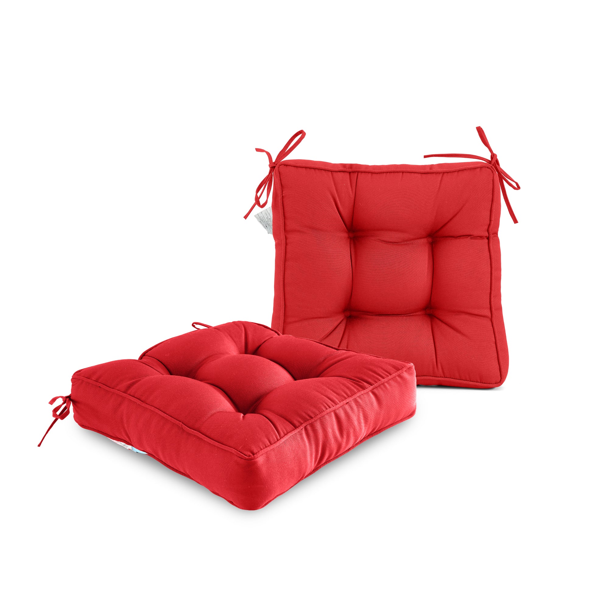 ARTPLAN Outdoor Seat Cushions,Pack of 2 Tufted  Patio Chair Pads 19x19x5 Inches Square Foam for Dining Chair