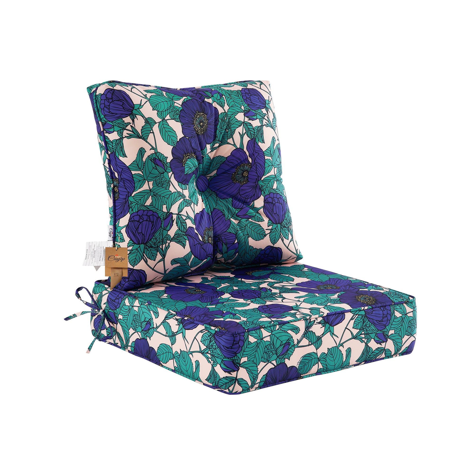 Deep Seat Pillow and High Back Chair Cushions Outdoor Water Repellent Replacement Patio Seating Cushions,Seat 24"x24"x6",Back 22"x24"x6"