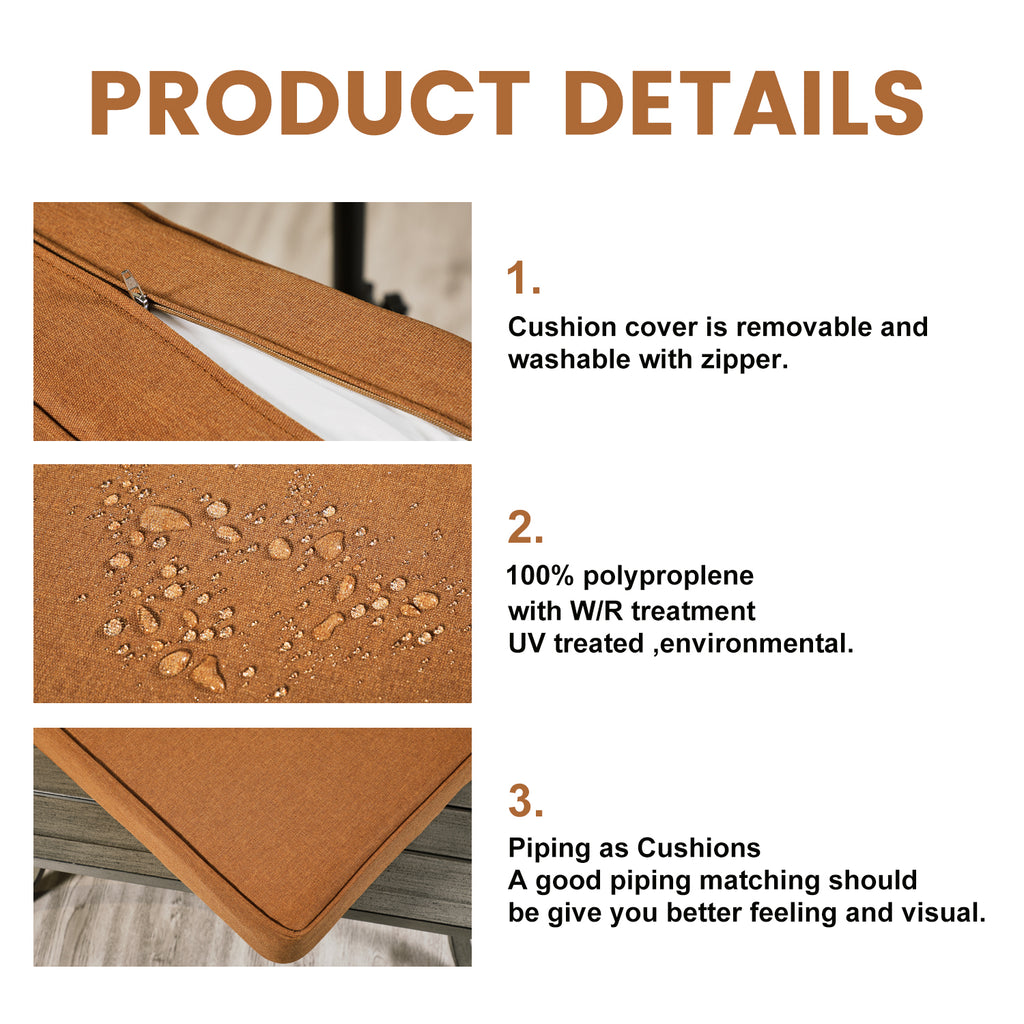 ARTPLAN Outdoor Cushions for Patio Furniture, 24x24x6" Thick Seat Cushion Set, Fade Resistant, Deep Seat Bottom and Back Cushion with Removable Cover