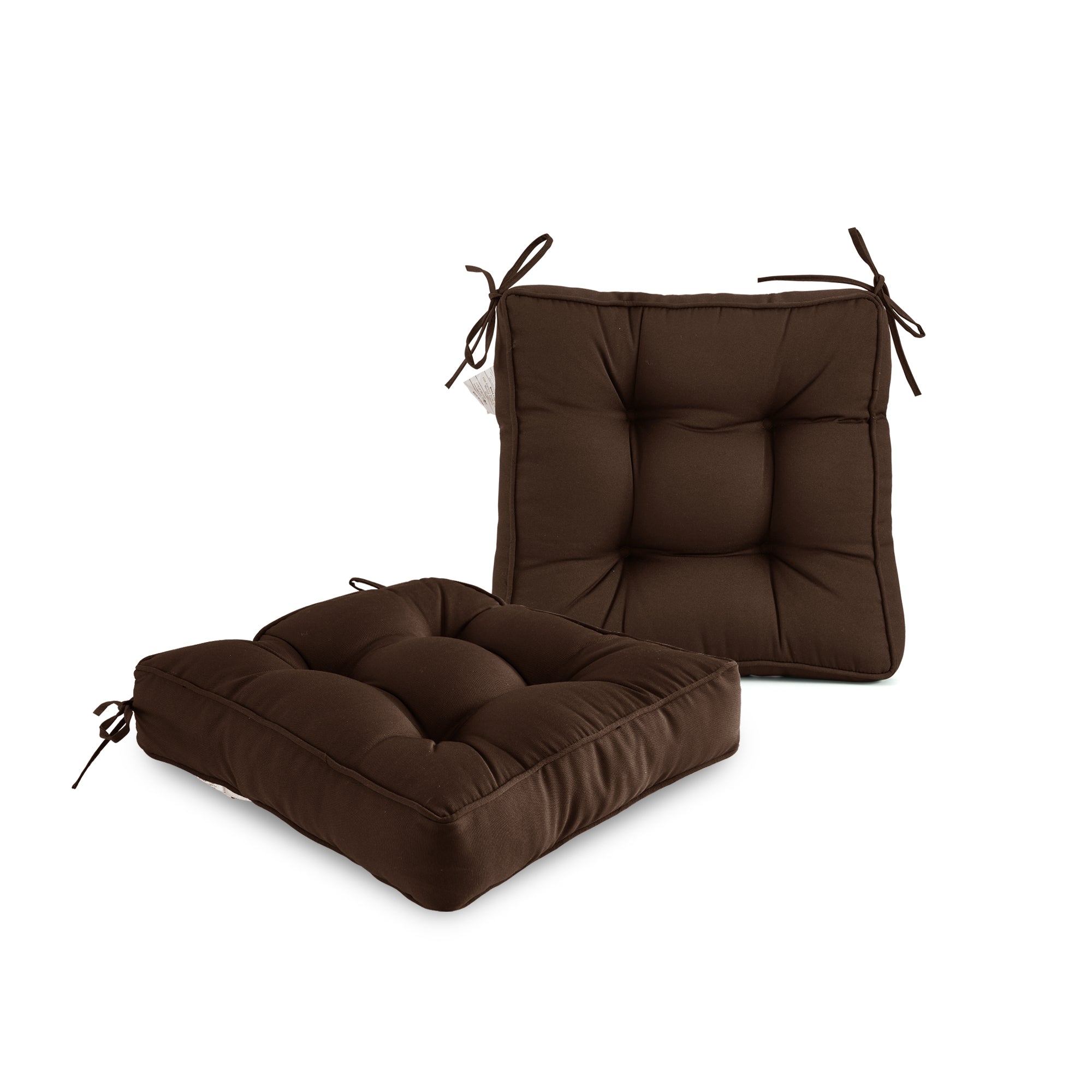 ARTPLAN Outdoor Seat Cushions,Pack of 2 Tufted  Patio Chair Pads 19x19x5 Inches Square Foam for Dining Chair