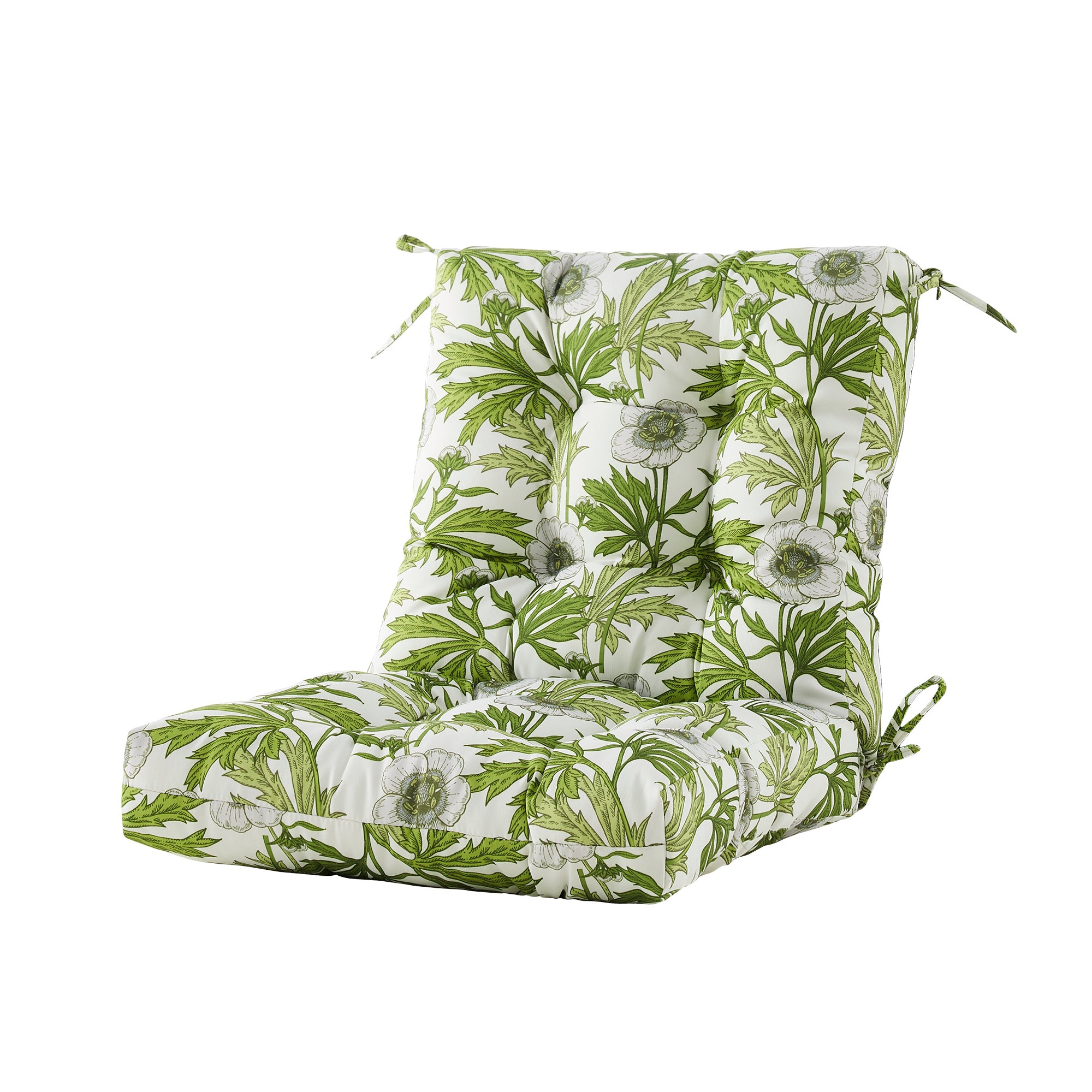 ARTPLAN Patio Chair Cushions Combined Seat and Back,Tufted Outdoor Swivel Chair Cushion with Tie,40"x20"x4",Floral