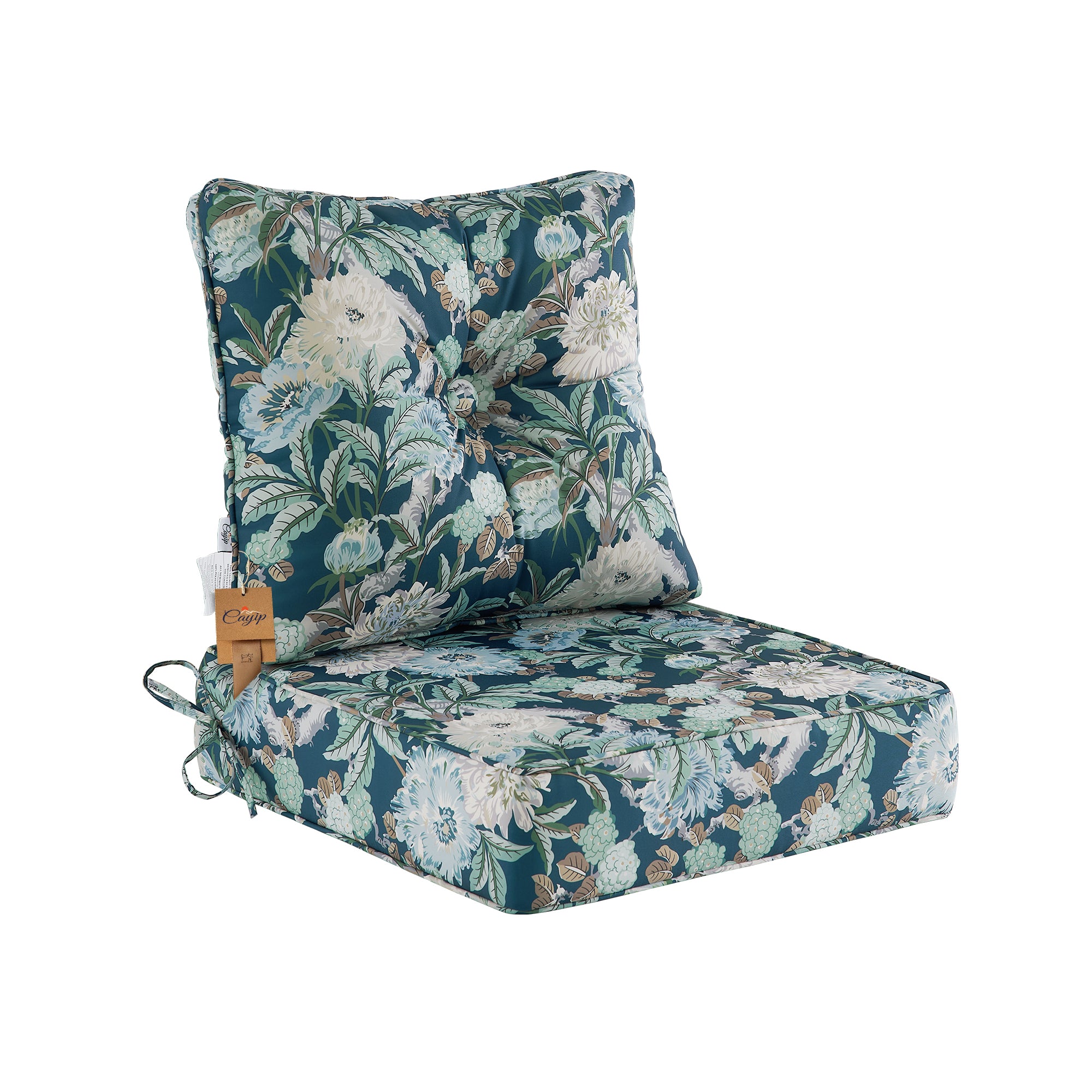 Deep Seat Pillow and High Back Chair Cushions Outdoor Water Repellent Replacement Patio Seating Cushions,Seat 24"x24"x6",Back 22"x24"x6"