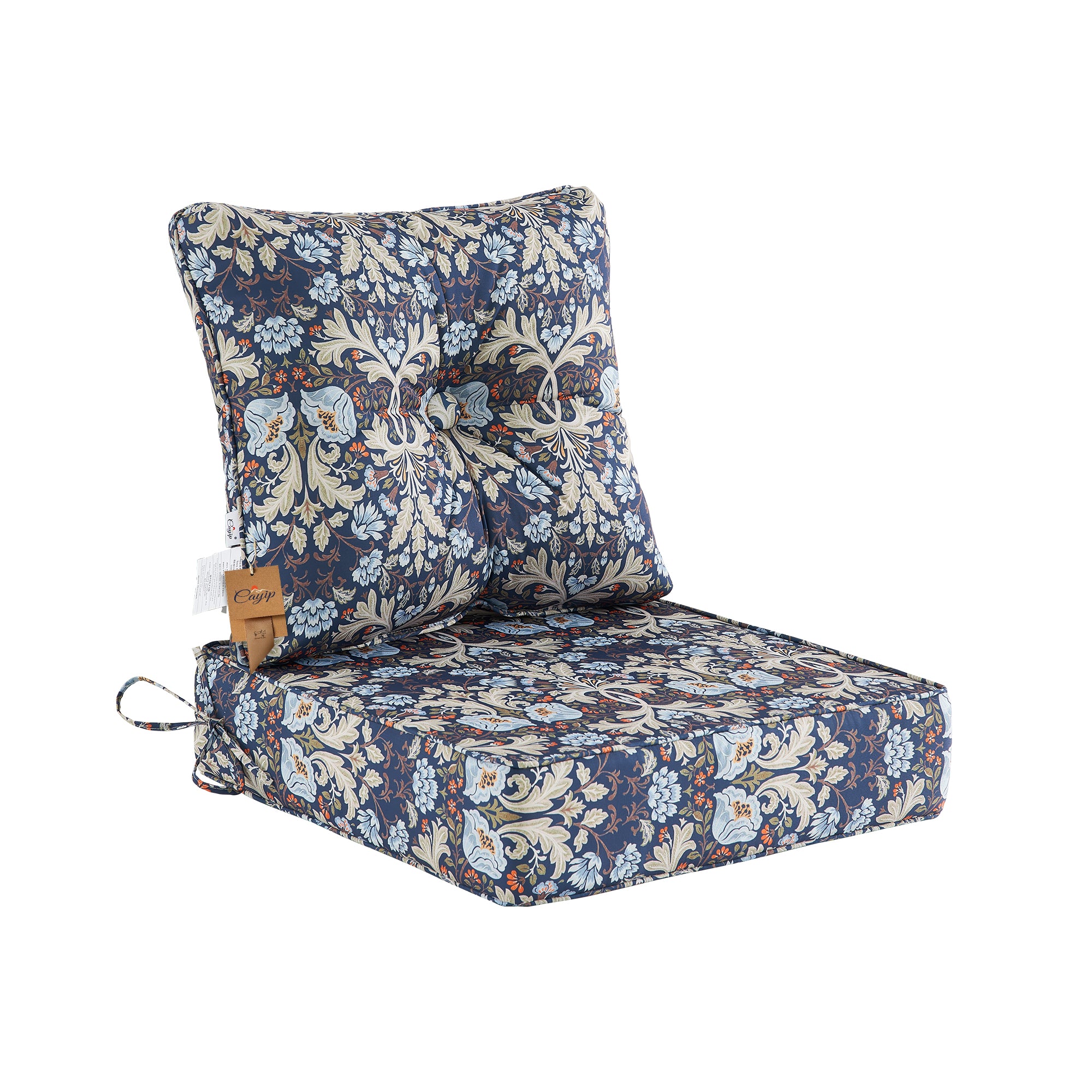 Deep Seat Pillow and High Back Chair Cushions Outdoor Water Repellent Replacement Patio Seating Cushions,Seat 24"x24"x6",Back 22"x24"x6"