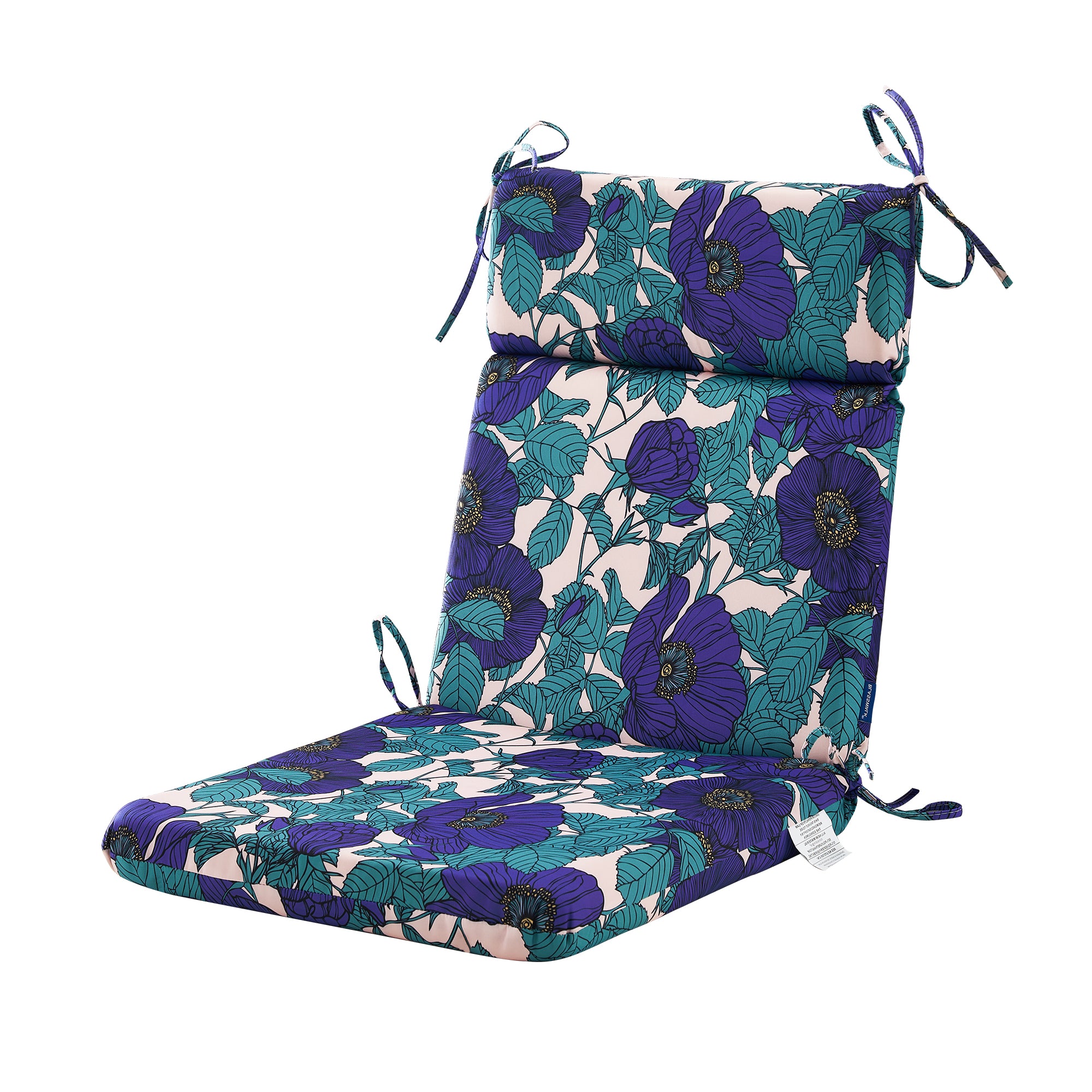 ARTPLAN Outdoor Chair Cushion,Seat & High Back Adirondack Rocking Wicker Chair Lawn Foam Cushion for Patio Furniture,45.5"x21"x3"