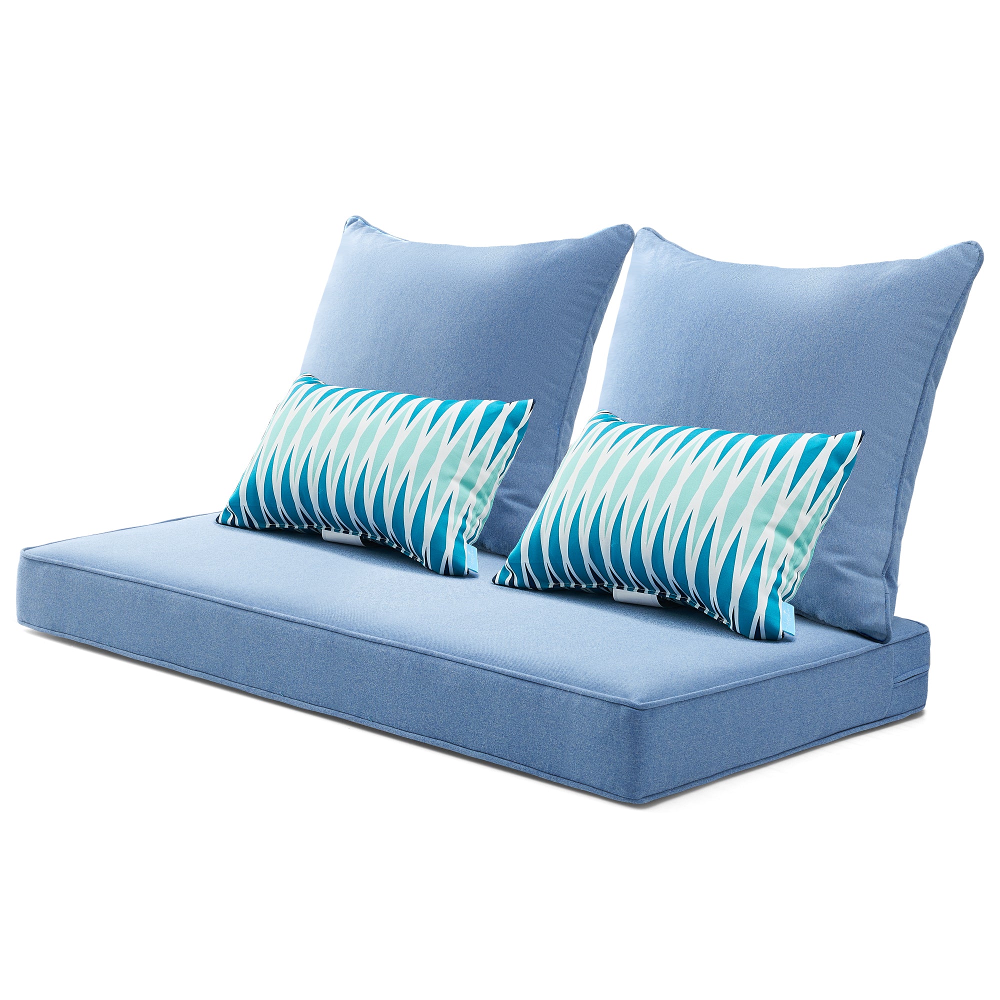 ARTPLAN Patio Bench Cushions Set of 5, Outdoor Sofa Cushions | All-Weather Fabric | Lumbar Support Pillows | Waterproof & Fade-Resistant for Sectionals