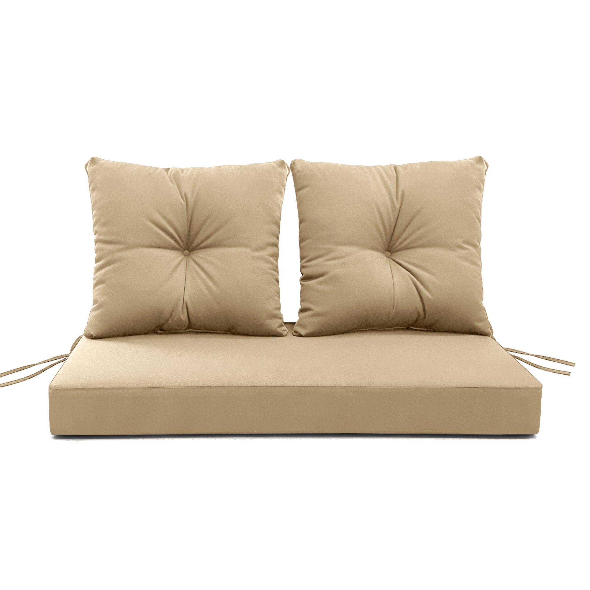 ARTPLAN Outdoor Loveseat Deep Seat Cushion Set, 46"x24"x4" Water Repellent Fade-Resistant Patio Cushions, Solution-Dyed Fabric with Removable Zipper Cover, High-Density Foam for Bench, Swing & Patio Furniture