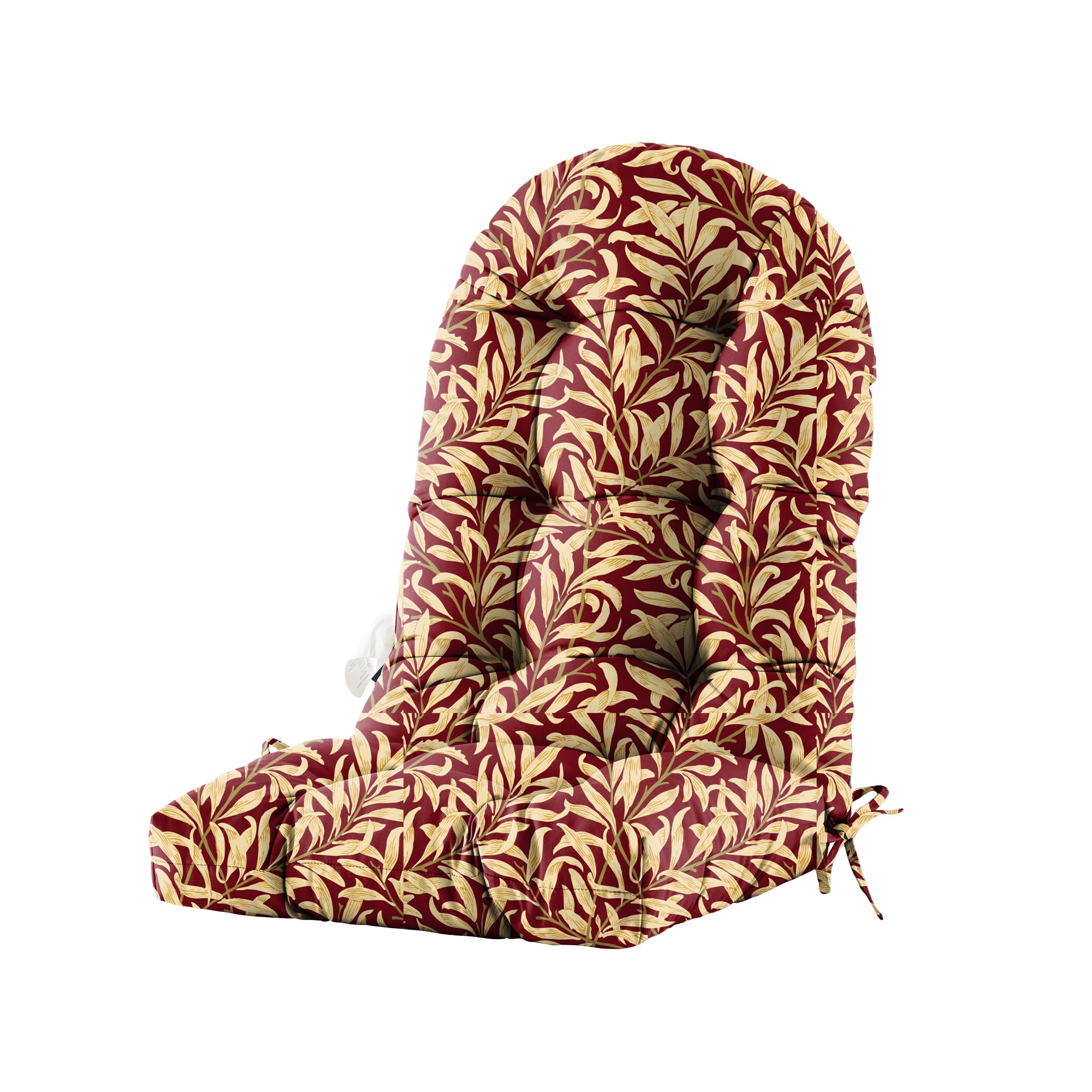 Floral High-Back Seat Cushion - Waterproof Outdoor Adirondack Chair Cushion for Patio Furniture with Tie, Vibrant Patterns, Premium Elastic Padding, Multi-Scenario Use