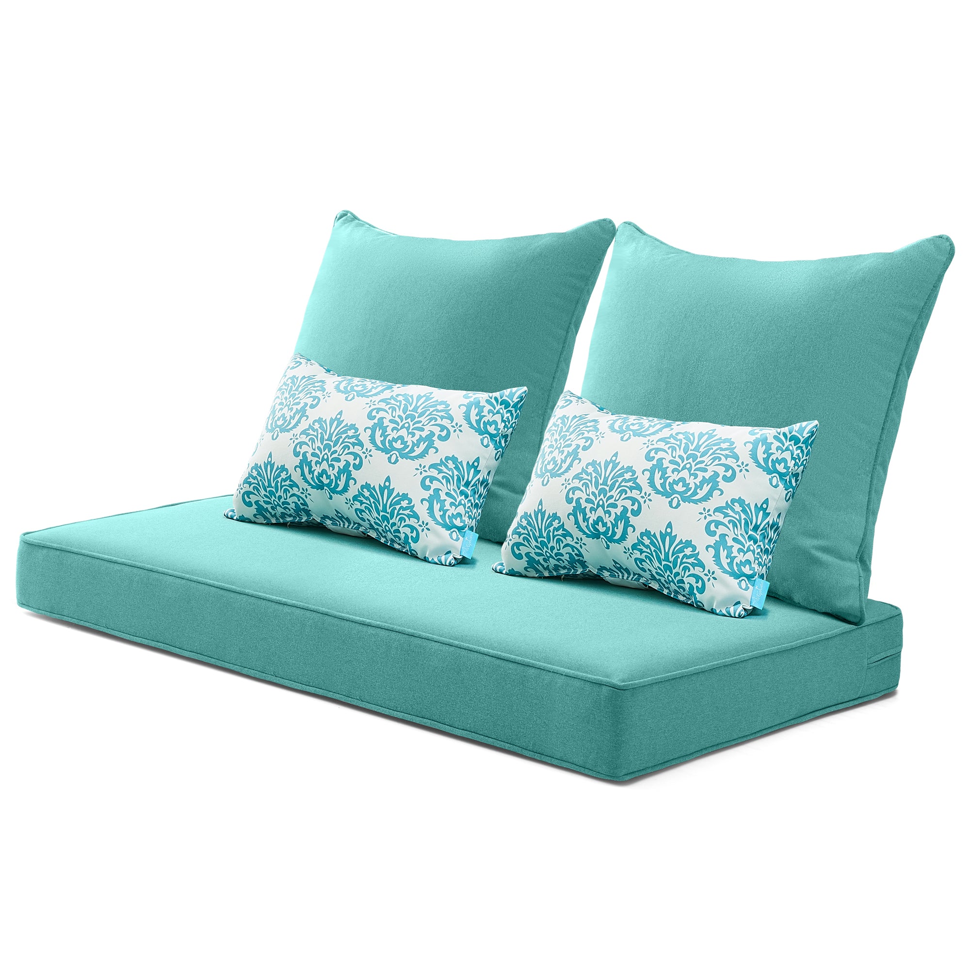 ARTPLAN Patio Bench Cushions Set of 5, Outdoor Sofa Cushions | All-Weather Fabric | Lumbar Support Pillows | Waterproof & Fade-Resistant for Sectionals