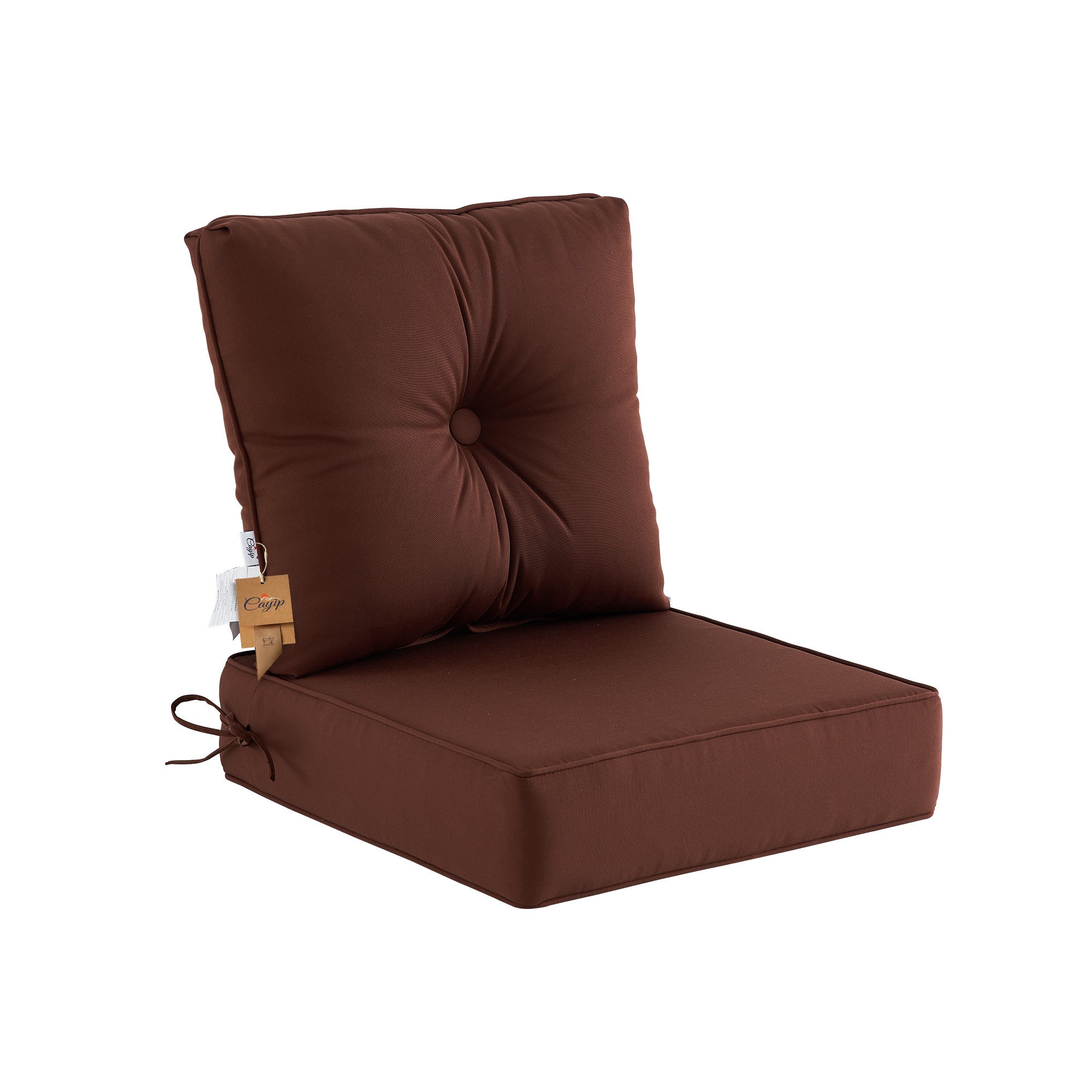 Deep Seat Pillow and High Back Chair Cushions Outdoor Water Repellent Replacement Patio Seating Cushions,Seat 24"x24"x6",Back 22"x24"x6"