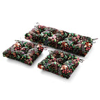 3 Pieces Outdoor Chair Cushions Set–Waterproof Tufted Cushions with Ties for Patio coversation, Loveseat & Bench, 44"x19"x5" UV-Resistant & Fade-Proof with Premium Polyester Filled