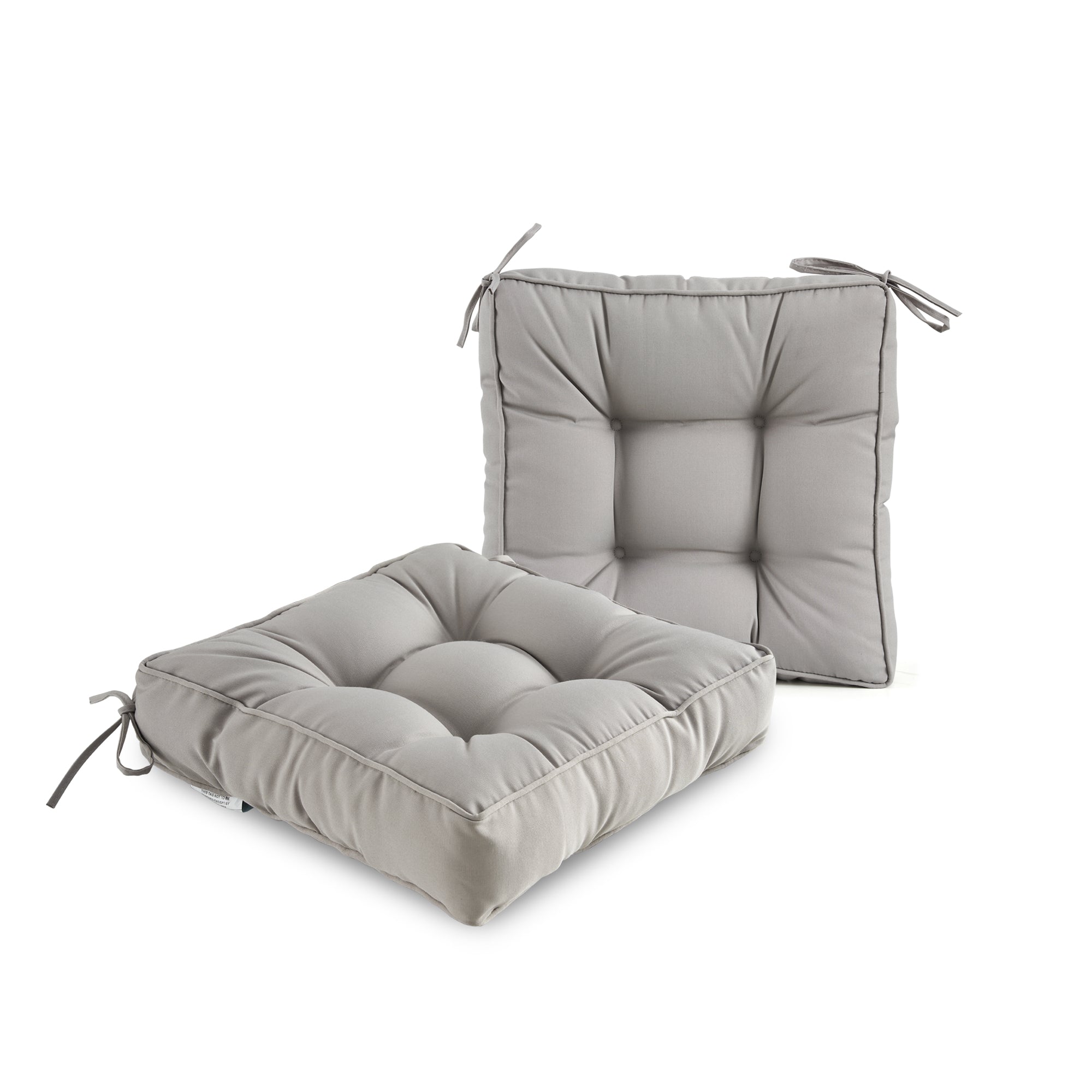 ARTPLAN Outdoor Seat Cushions,Pack of 2 Tufted  Patio Chair Pads 19x19x5 Inches Square Foam for Dining Chair
