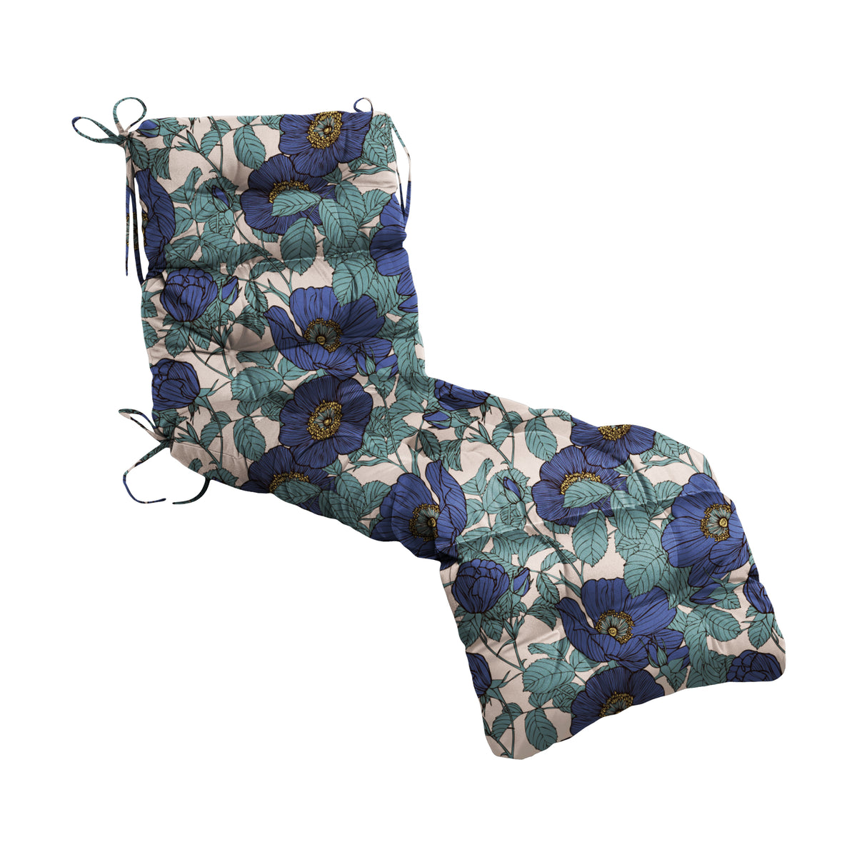 Outdoor Chaise Lounge Chair Cushion 72 x 22 x 4 Inches 100% Waterproof Polyester Patio Pool Lounge Chair Cushion for Outdoor Furniture with Ties