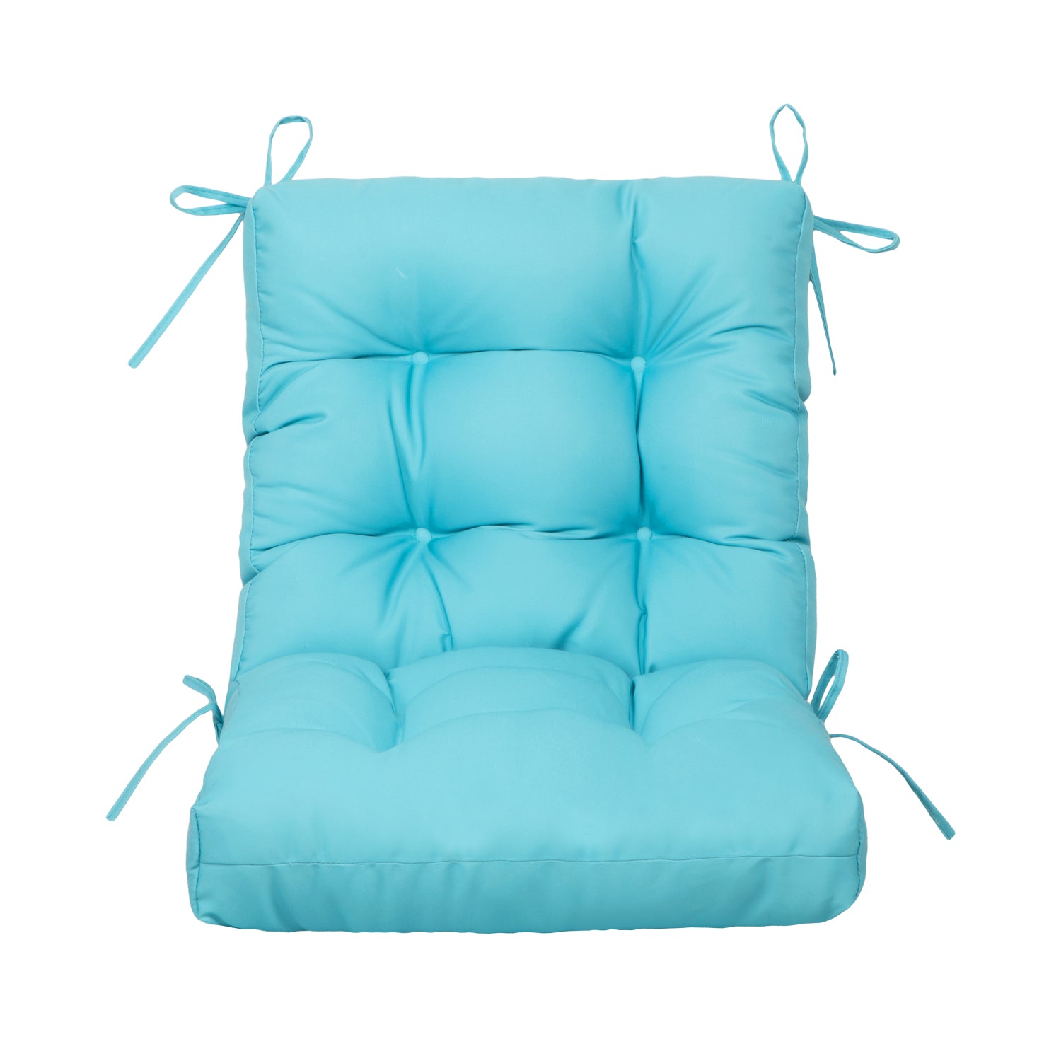 Artplan Outdoor Cushions Wicker Tufted Pillow with Back for Outdoor Furniture, Rocking Chair Cushion Premium Tufted Pads Set of Upper and Lower with Ties