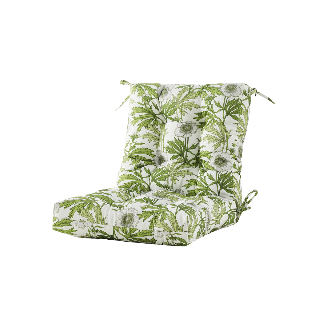 ARTPLAN Outdoor Chair Cushions,40"x20"x4",Low BackTufted Thick Outdoor Wicker Lawn Seat Cushion with Ties for Patio Furniture,Floral