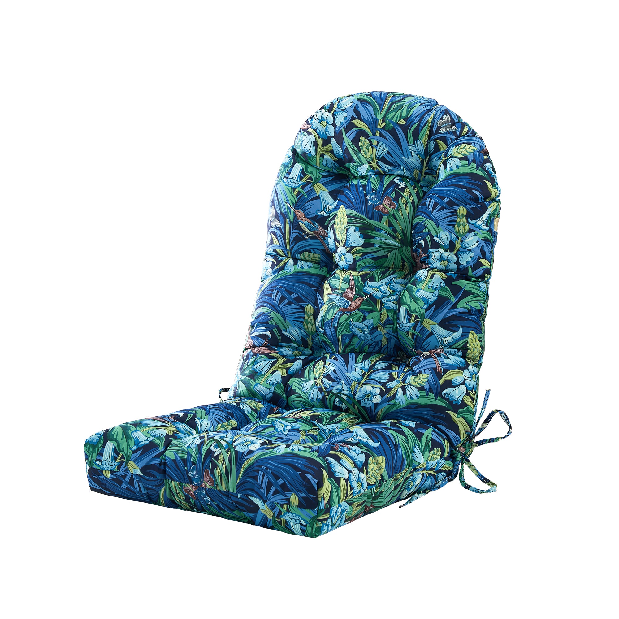 ARTPLAN Outdoor Adirondack Chair Cushion for Patio Furniture,Tufted Thick Seat & Round High Back Rocking Oudoor Colorful Cushion, 48"x21"x4" inches,Fade-Resistant,Floral