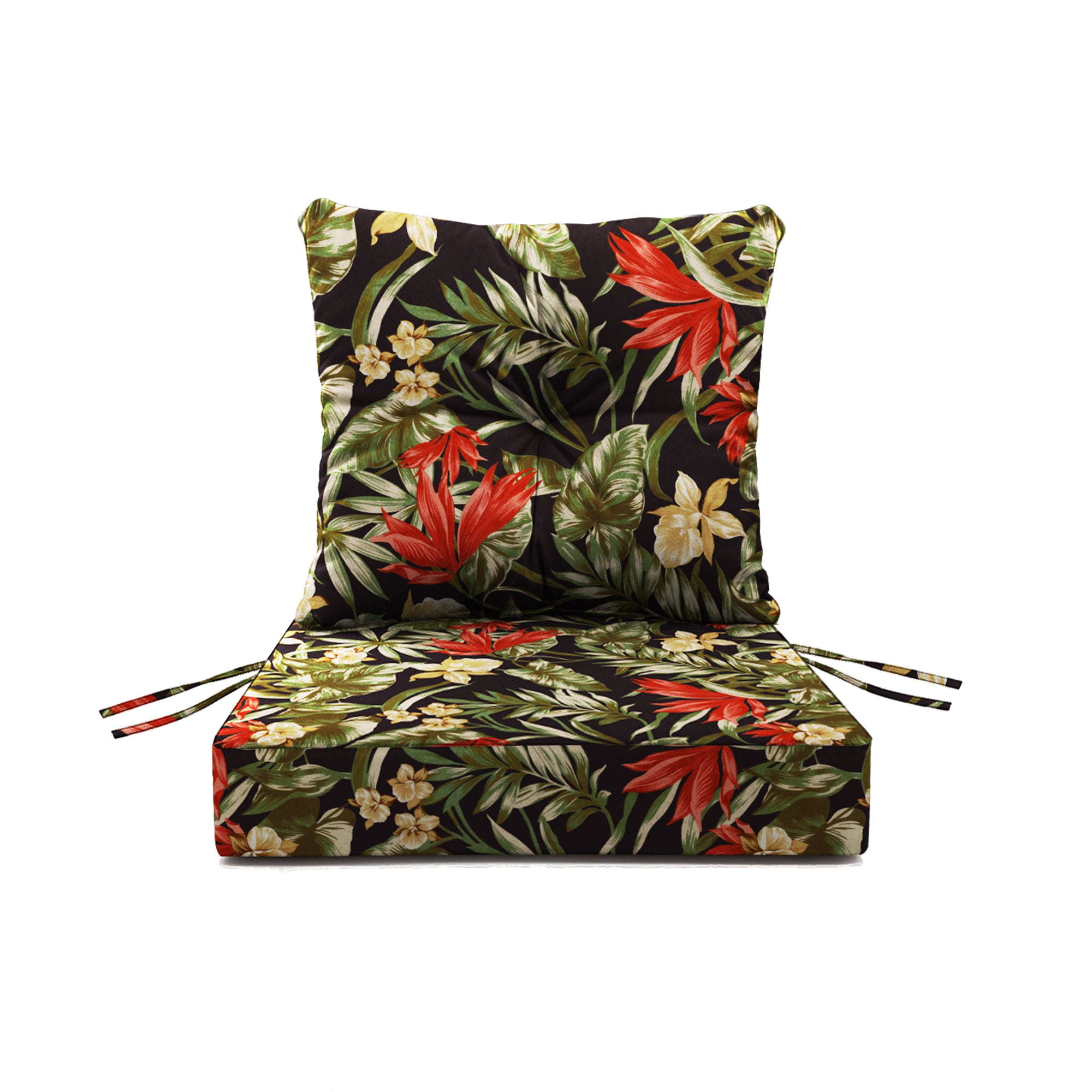 Outdoor Seat Cushion Set  24"W x 24"D x 4"T Waterproof & Fade Resistant Patio Furniture Cushions with Removable Zipper Cover, High-Resilience Foam for Chair Sofa Couch