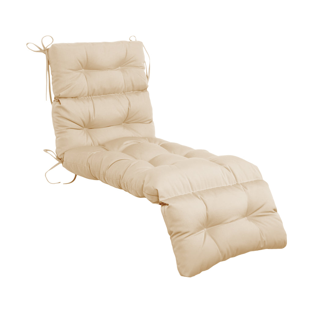 Outdoor Chaise Lounge Chair Cushion 72 x 22 x 4 Inches 100% Waterproof Polyester Patio Pool Lounge Chair Cushion for Outdoor Furniture with Ties