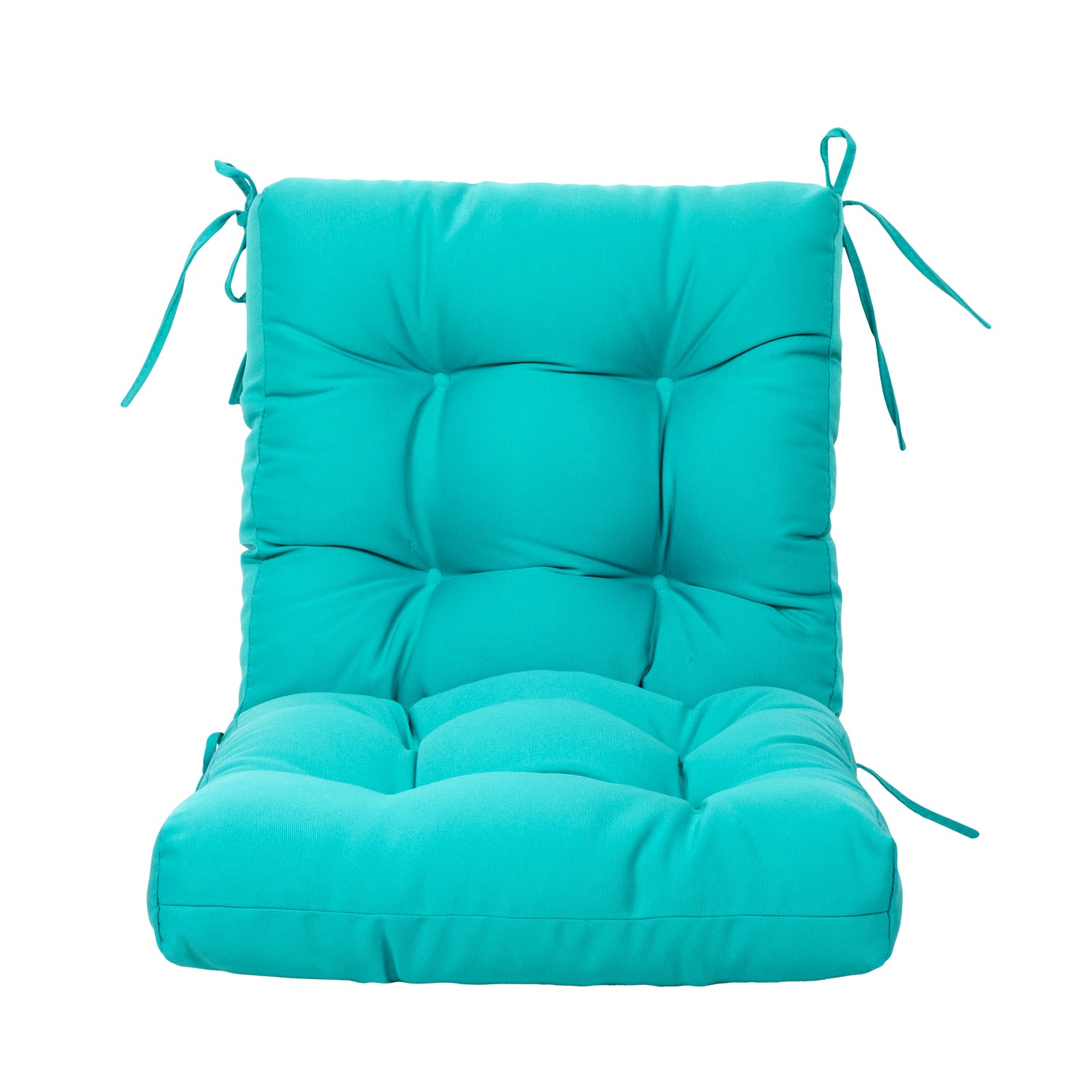 Artplan Outdoor Cushions Wicker Tufted Pillow with Back for Outdoor Furniture, Rocking Chair Cushion Premium Tufted Pads Set of Upper and Lower with Ties