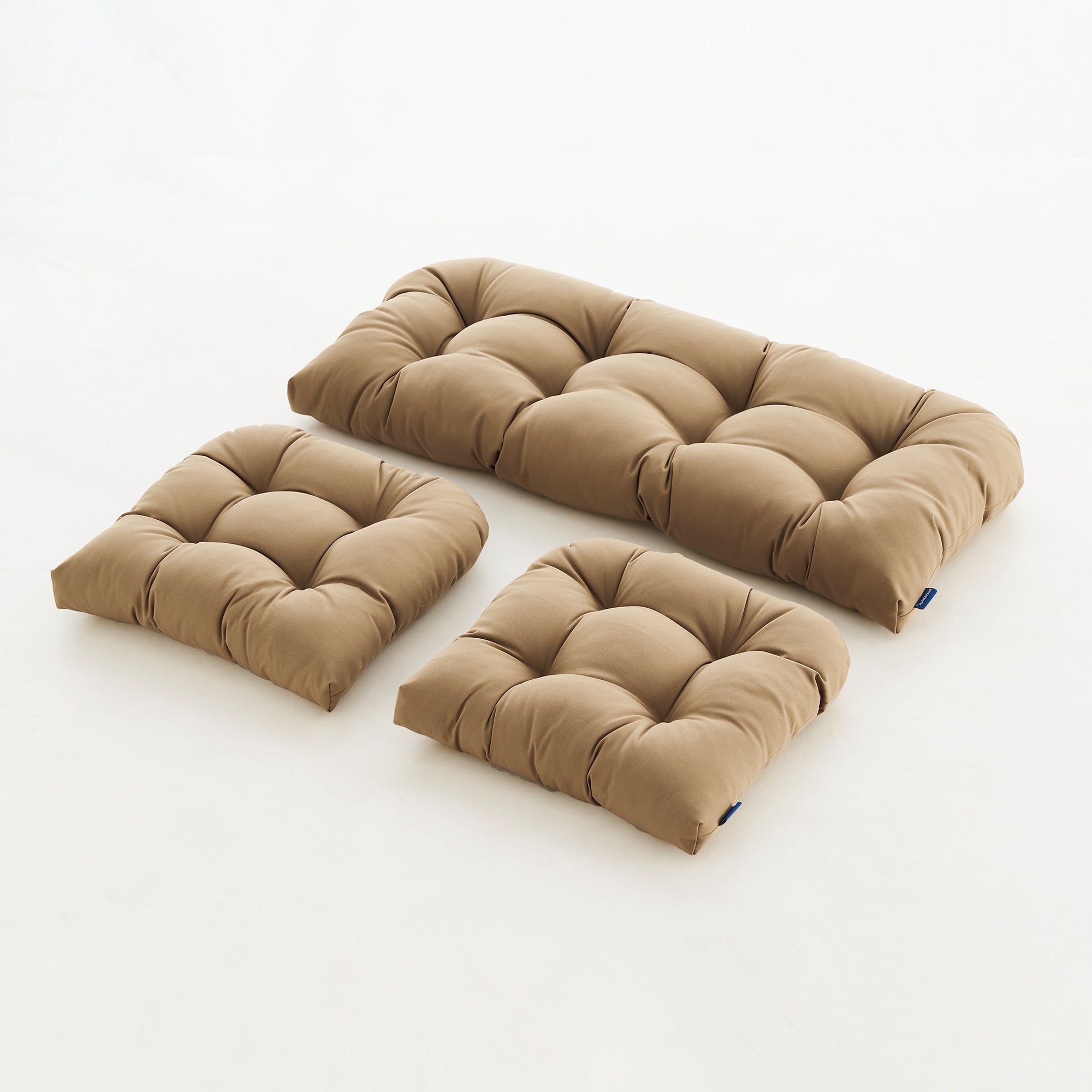 ARTPLAN Outdoor Chair Cushions,3 Piece Loveseat Outdoor Cushions Set,Tufted/Wicker Patio Cushion for Patio Furniture All Weather,44"x19"x5"