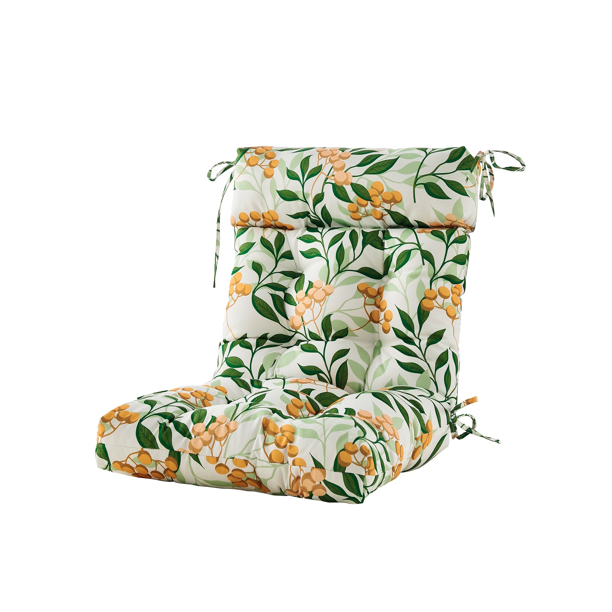 ARTPLAN Patio Chair Cushions Combined Seat and Back,Tufted Outdoor Swivel Chair Cushion with Tie,40"x20"x4"，Floral