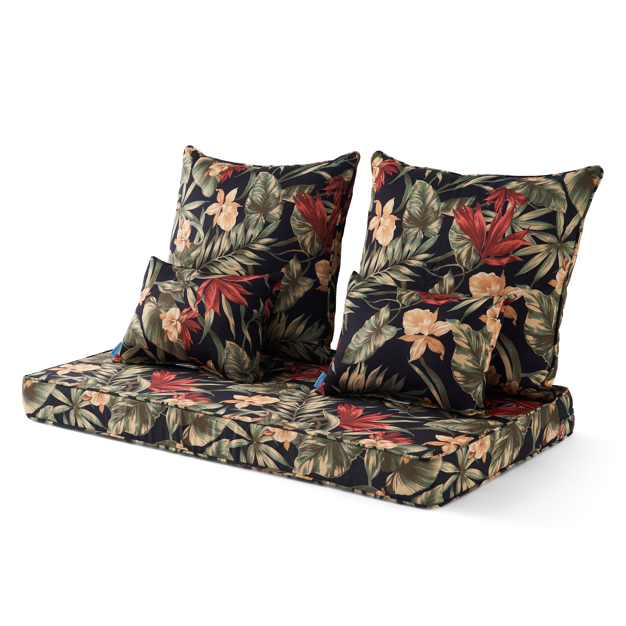 ARTPLAN Patio Bench Cushions Set of 5, Outdoor Sofa Cushions | All-Weather Fabric | Lumbar Support Pillows | Waterproof & Fade-Resistant for Sectionals