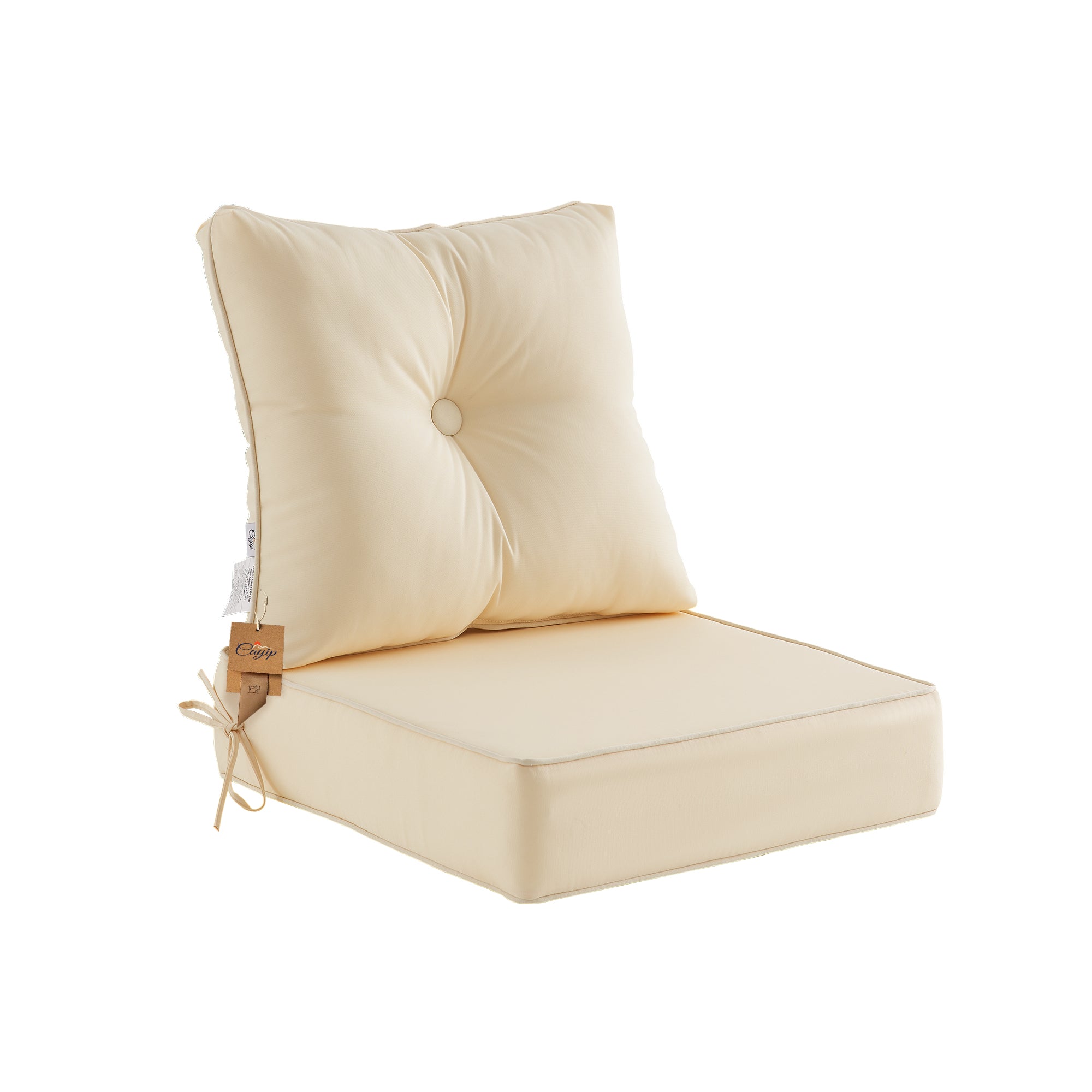 Deep Seat Pillow and High Back Chair Cushions Outdoor Water Repellent Replacement Patio Seating Cushions,Seat 24"x24"x6",Back 22"x24"x6"