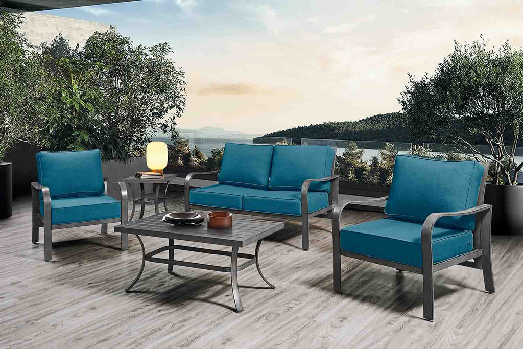 ARTPLAN Outdoor Cushions for Patio Furniture, 24x24x6" Thick Seat Cushion Set, Fade Resistant, Deep Seat Bottom and Back Cushion with Removable Cover