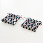 ARTPLANT Outdoor Dinning Seat Pads Cushions with Tie 19"x19"x4",Square Wicker Outdoor Tufted Chair Cushion,Set of 2