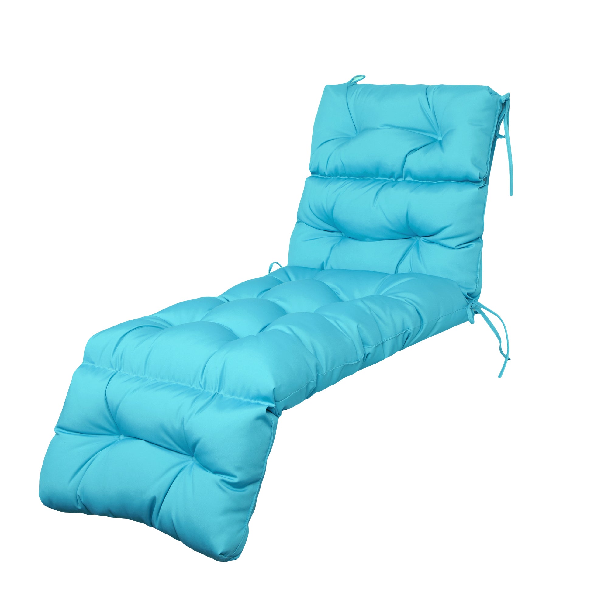 ARTPLAN Outdoor Chaise Lounge Cushion 72x22x4 inches, Floral Tufted Thick Replacement Cushion with Ties, All Weather Wicker Patio Furniture Cushion