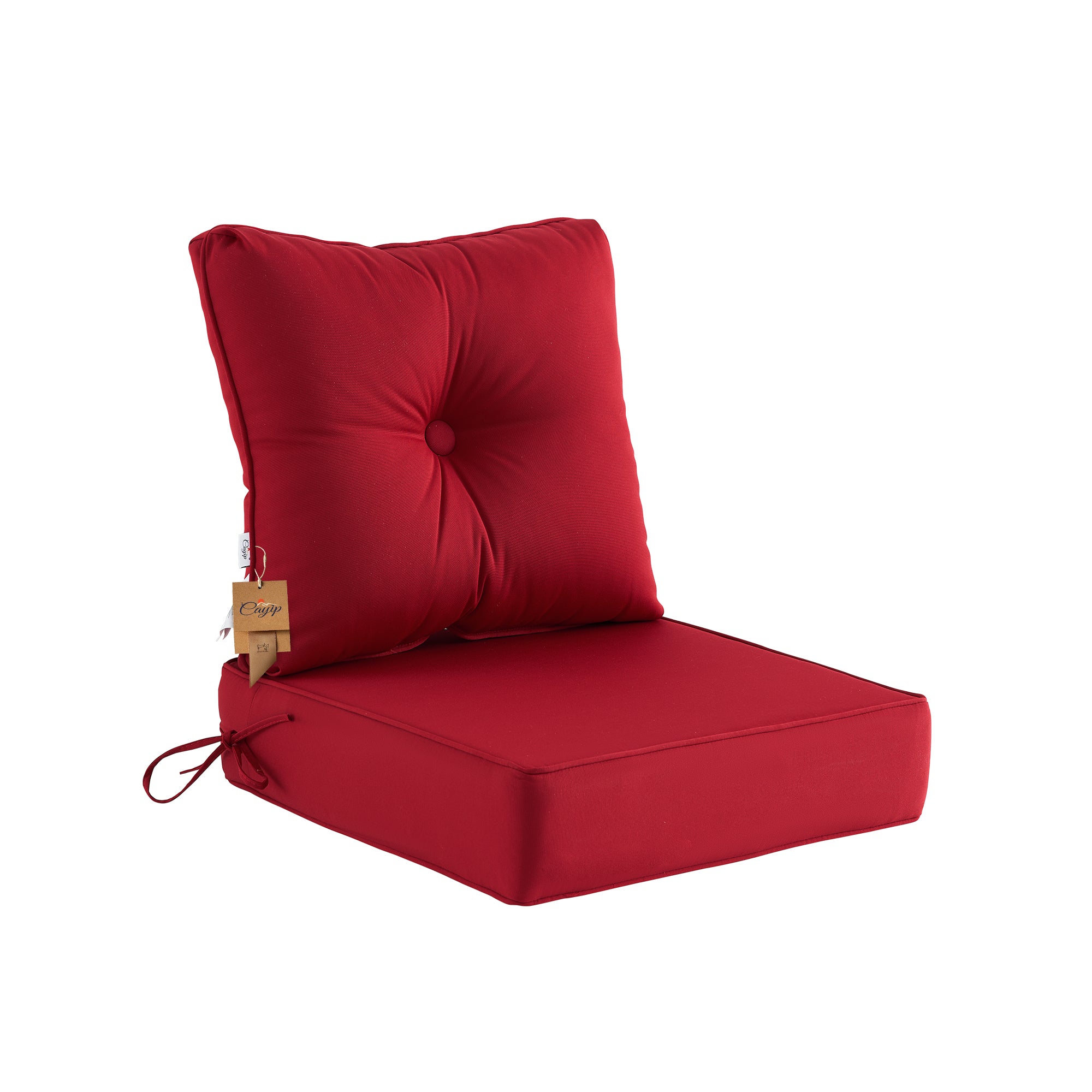 Deep Seat Pillow and High Back Chair Cushions Outdoor Water Repellent Replacement Patio Seating Cushions,Seat 24"x24"x6",Back 22"x24"x6"