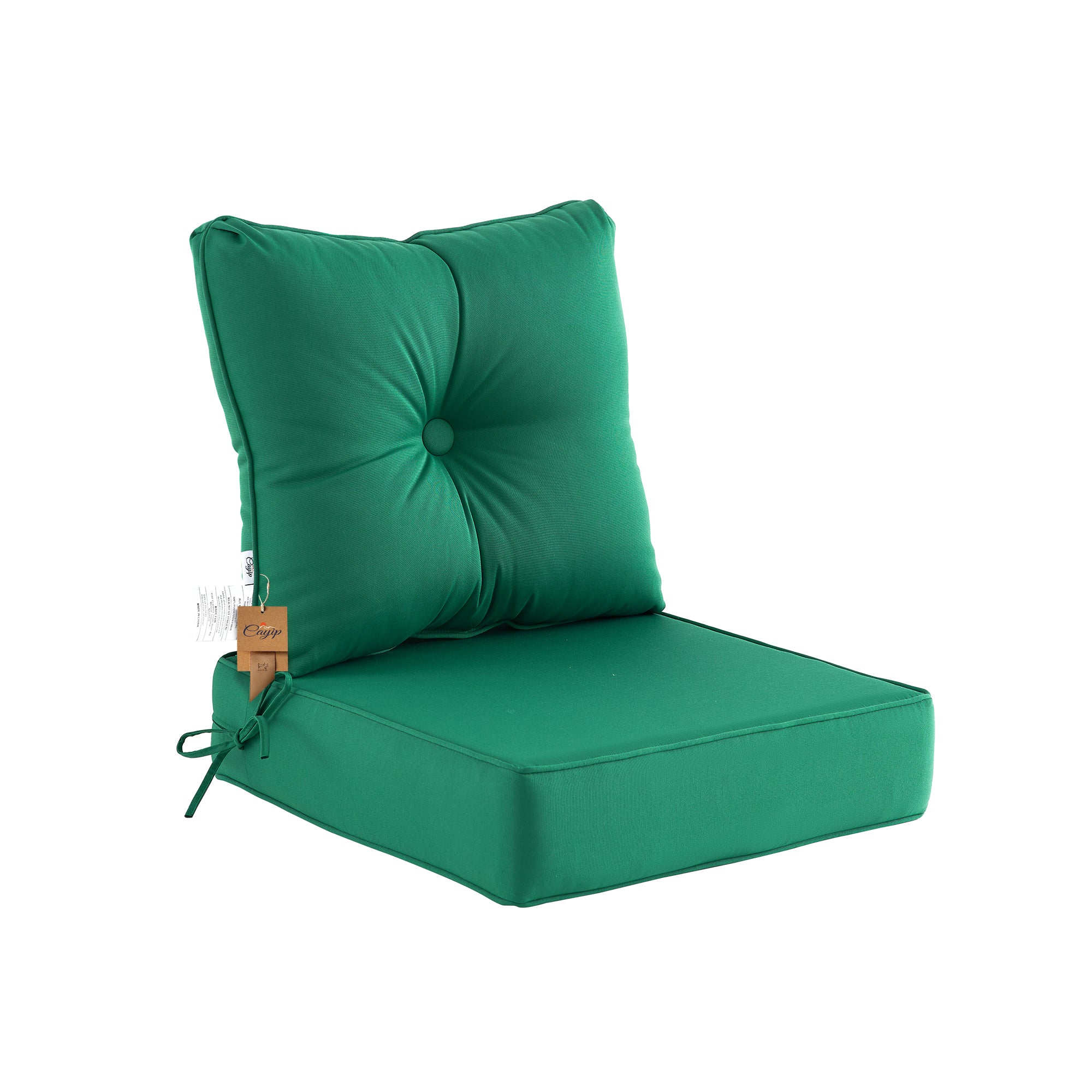 Deep Seat Pillow and High Back Chair Cushions Outdoor Water Repellent Replacement Patio Seating Cushions,Seat 24"x24"x6",Back 22"x24"x6"