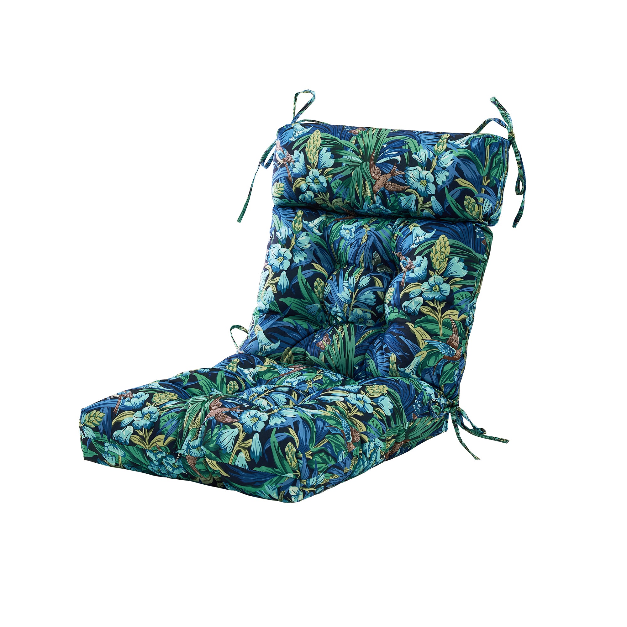 ARTPLAN Patio Chair Cushions Combined Seat and Back,Tufted Outdoor Swivel Chair Cushion with Tie,40"x20"x4"，Floral