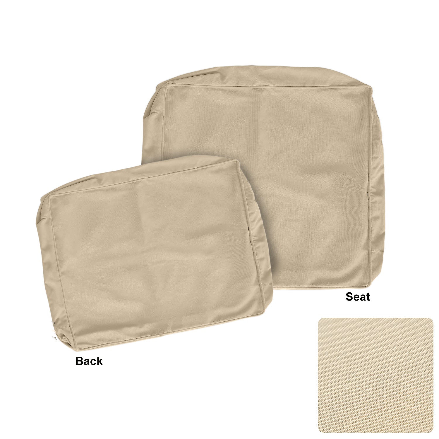ARTPLAN Outdoor Deep Seat Slipcovers，Set of 2 24x24x6" 18x24 Olefin,Square Outdoor Cushion Cover, for Patio Funiture