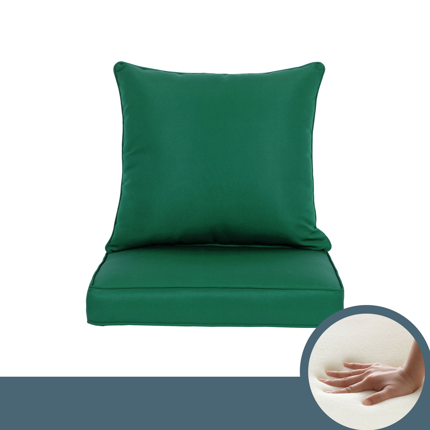 ARTPLAN 2-Piece Deep Seat Cushion Set with Backrest - Multiple Colors | All-Weather Outdoor Sofa Cushions for Sectionals & Patio Conversation Sets