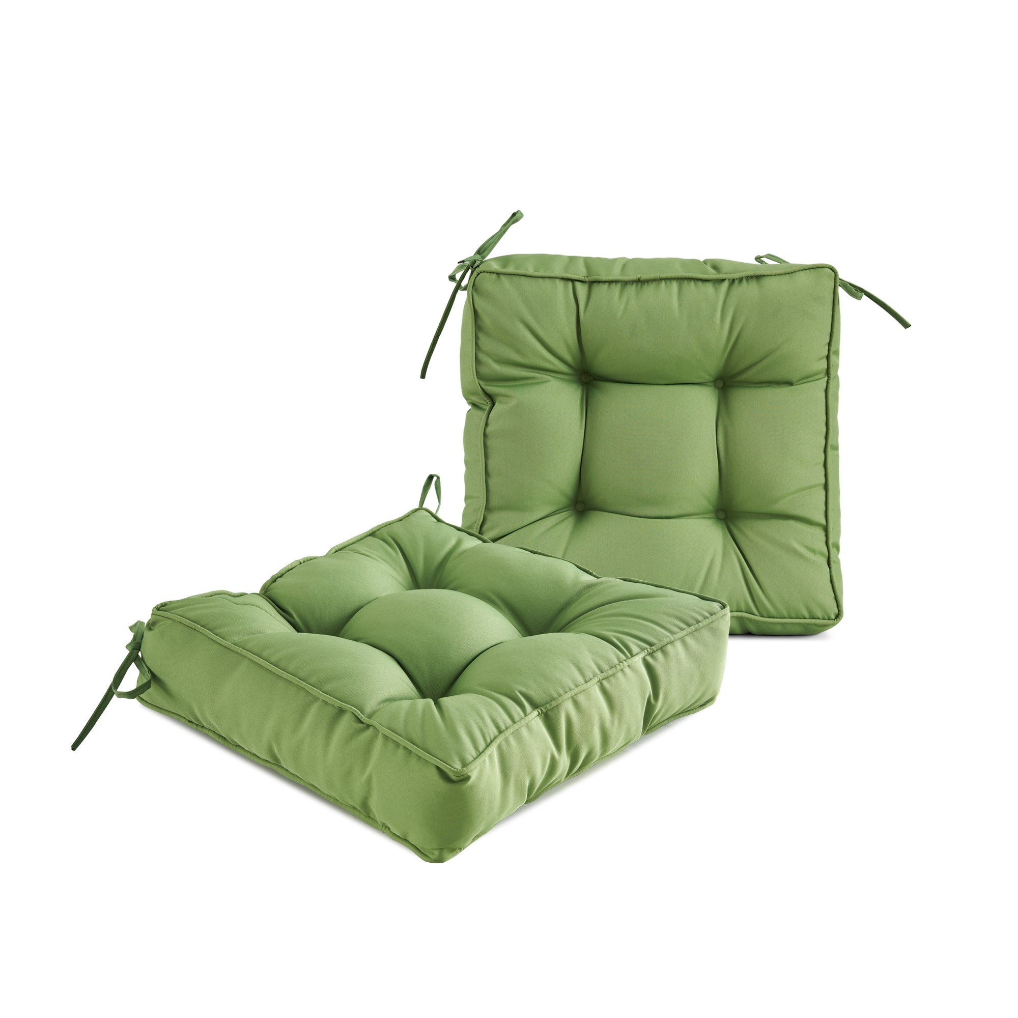 ARTPLAN Outdoor Seat Cushions,Pack of 2 Tufted  Patio Chair Pads 19x19x5 Inches Square Foam for Dining Chair