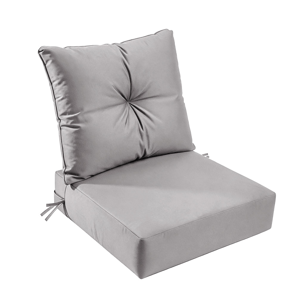 Outdoor Seat Cushion Set  24"W x 24"D x 4"T Waterproof & Fade Resistant Patio Furniture Cushions with Removable Zipper Cover, High-Resilience Foam for Chair Sofa Couch
