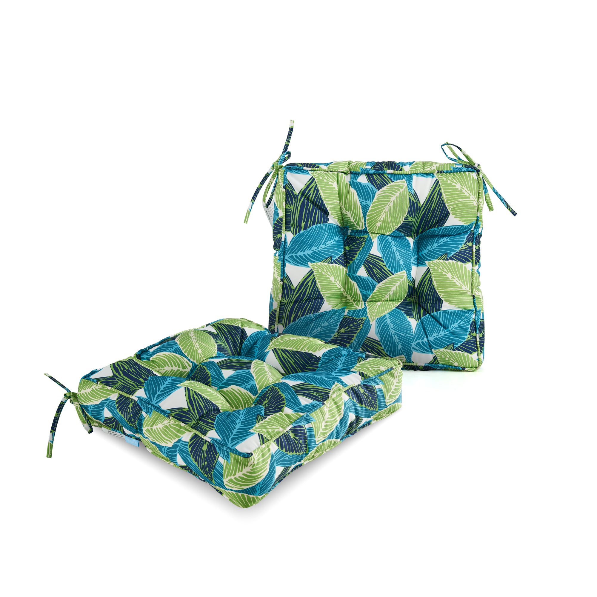 ARTPLAN Outdoor Seat Cushions,Pack of 2 Tufted  Patio Chair Pads 19x19x5 Inches Square Foam for Dining Chair